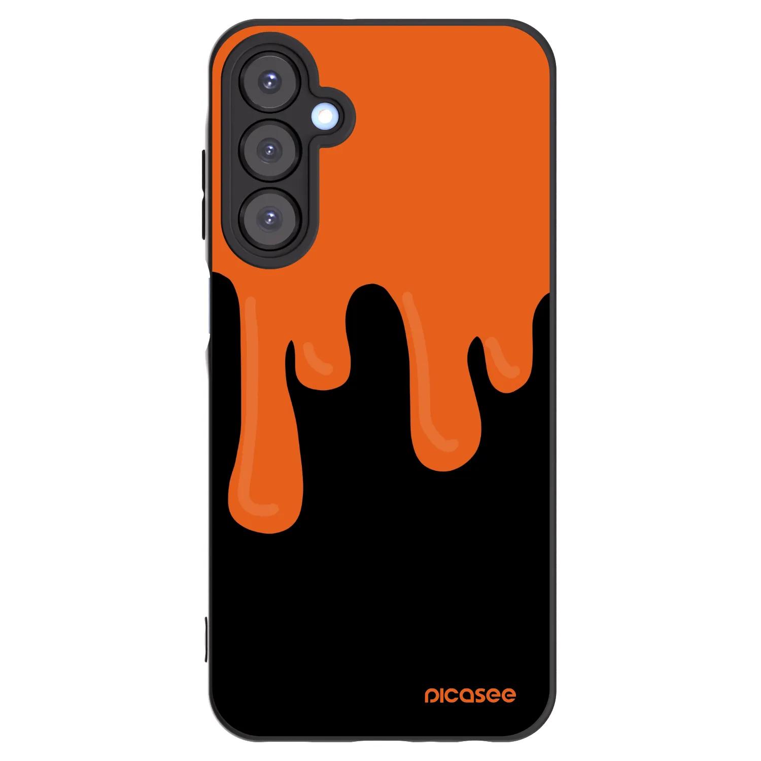 Picasee silikonowe czarne etui na Samsung Galaxy A25 A256B 5G - Orange spooky