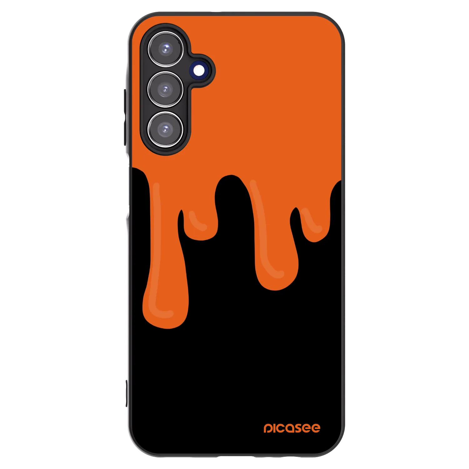 Picasee silikonowe czarne etui na Samsung Galaxy A15 A156B 5G - Orange spooky