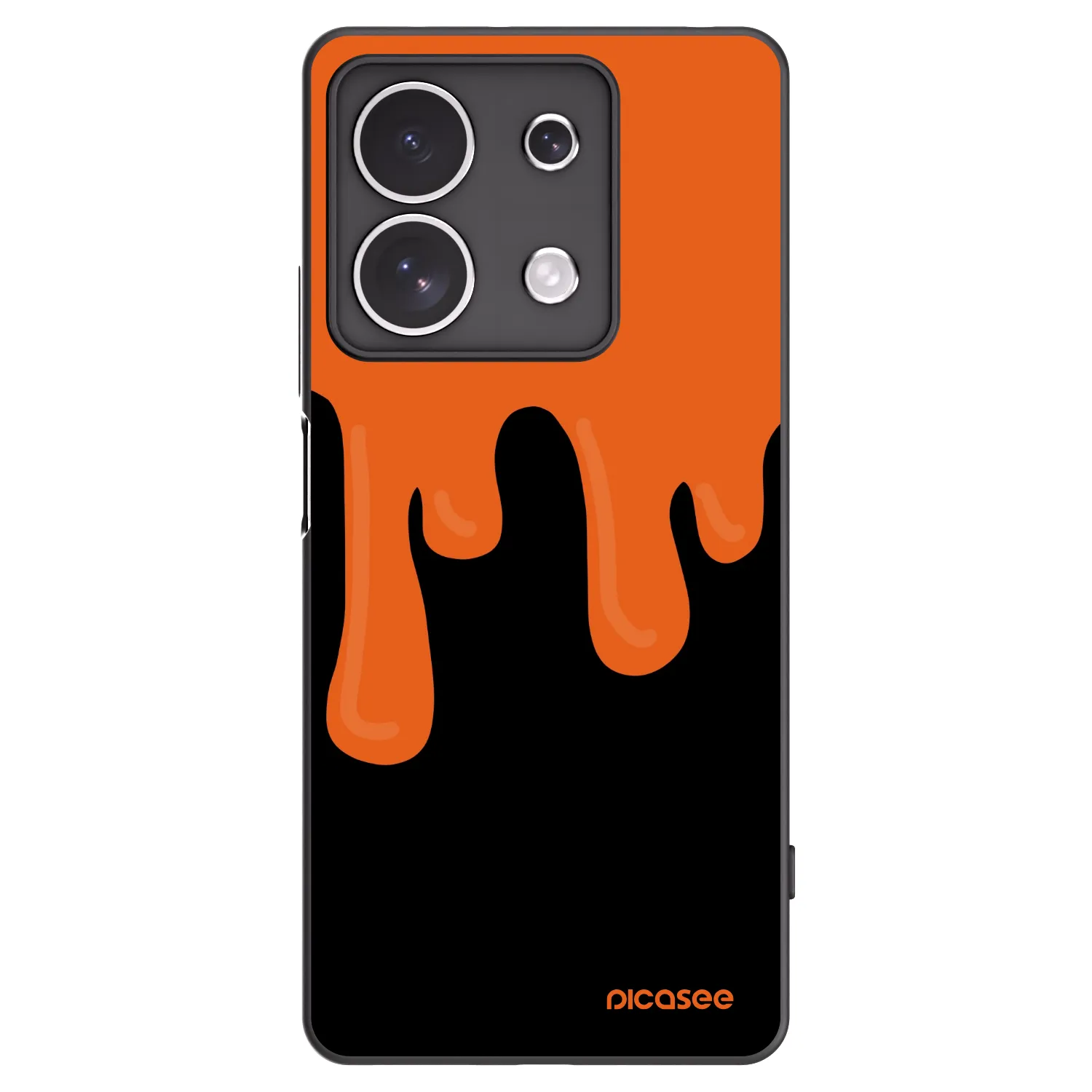 Picasee silikonowe czarne etui na Xiaomi Redmi Note 13 4G - Orange spooky
