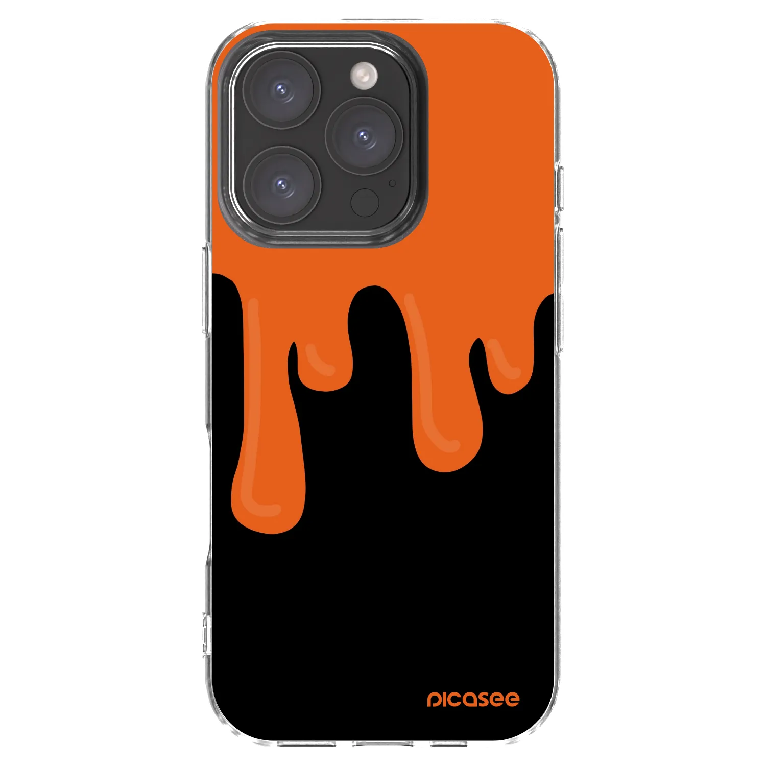Picasee silikonowe przeźroczyste etui na Apple iPhone 16 Pro - Orange spooky