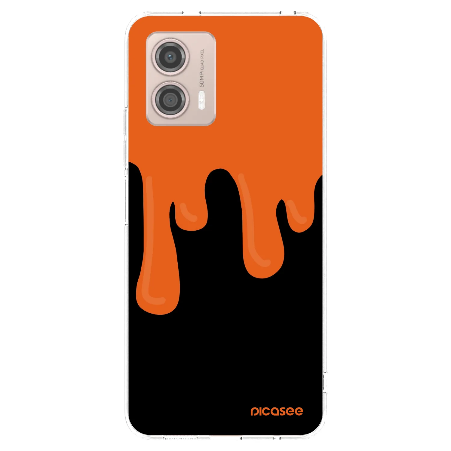 Picasee silikonowe przeźroczyste etui na Motorola Moto G53 5G - Orange spooky