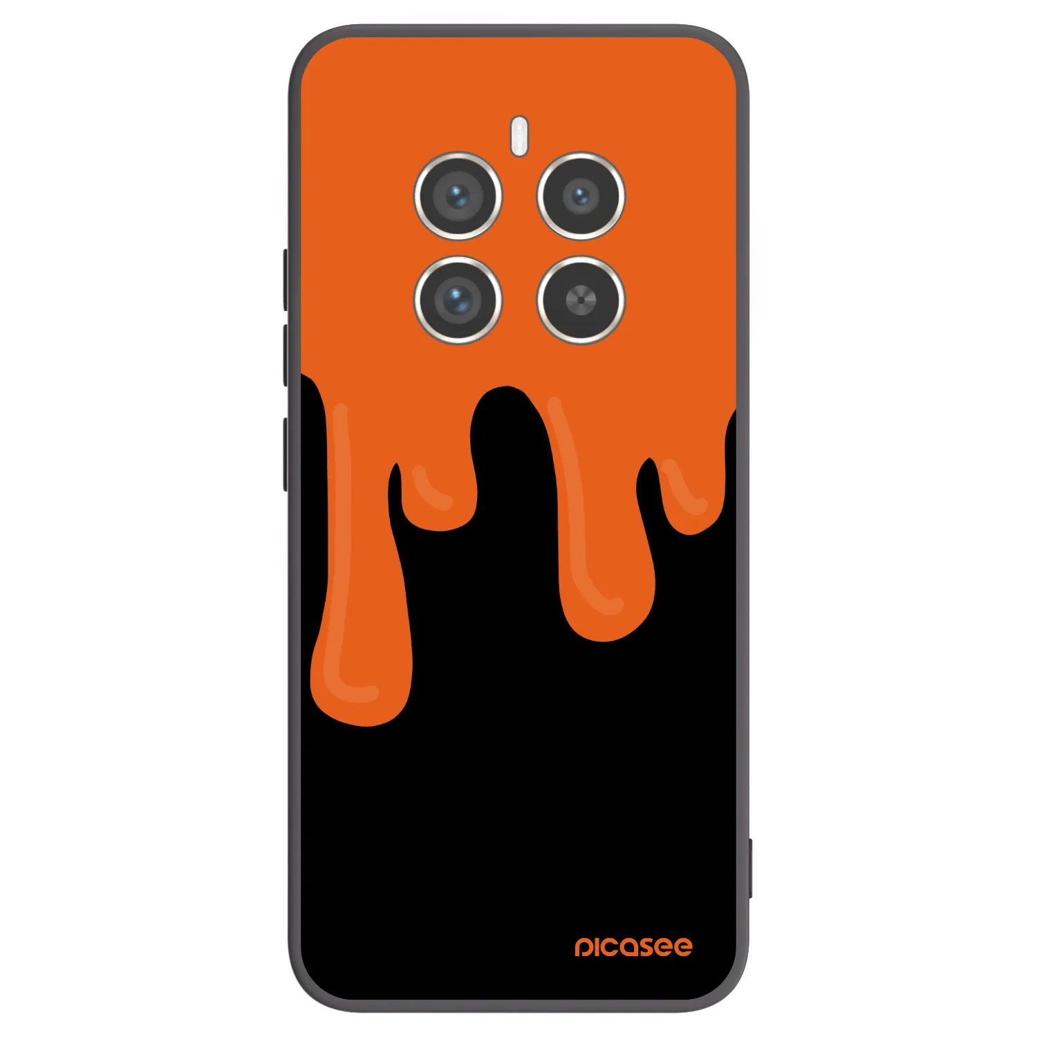 Picasee silikonowe czarne etui na Realme 12 Pro 5G - Orange spooky