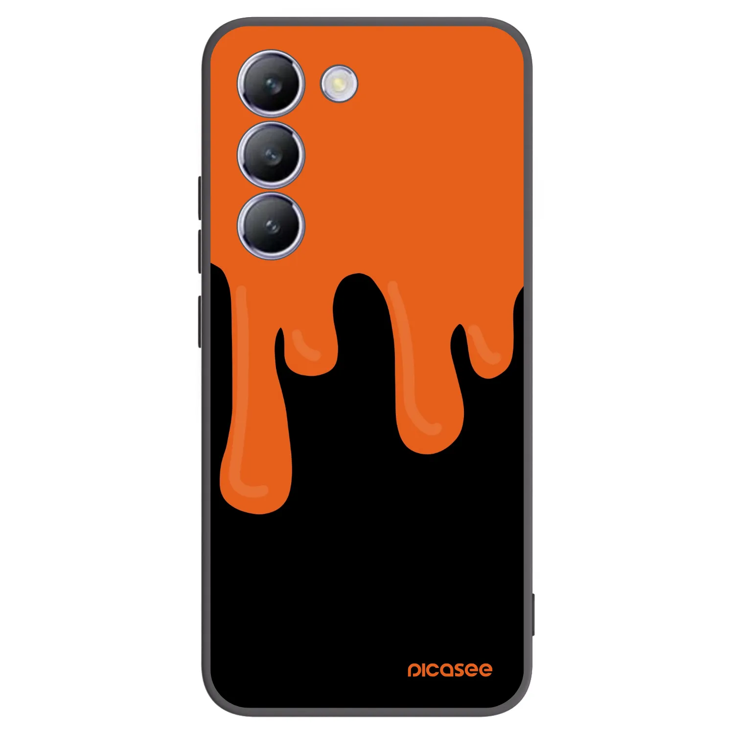 Picasee silikonowe czarne etui na Vivo V40 SE 5G - Orange spooky