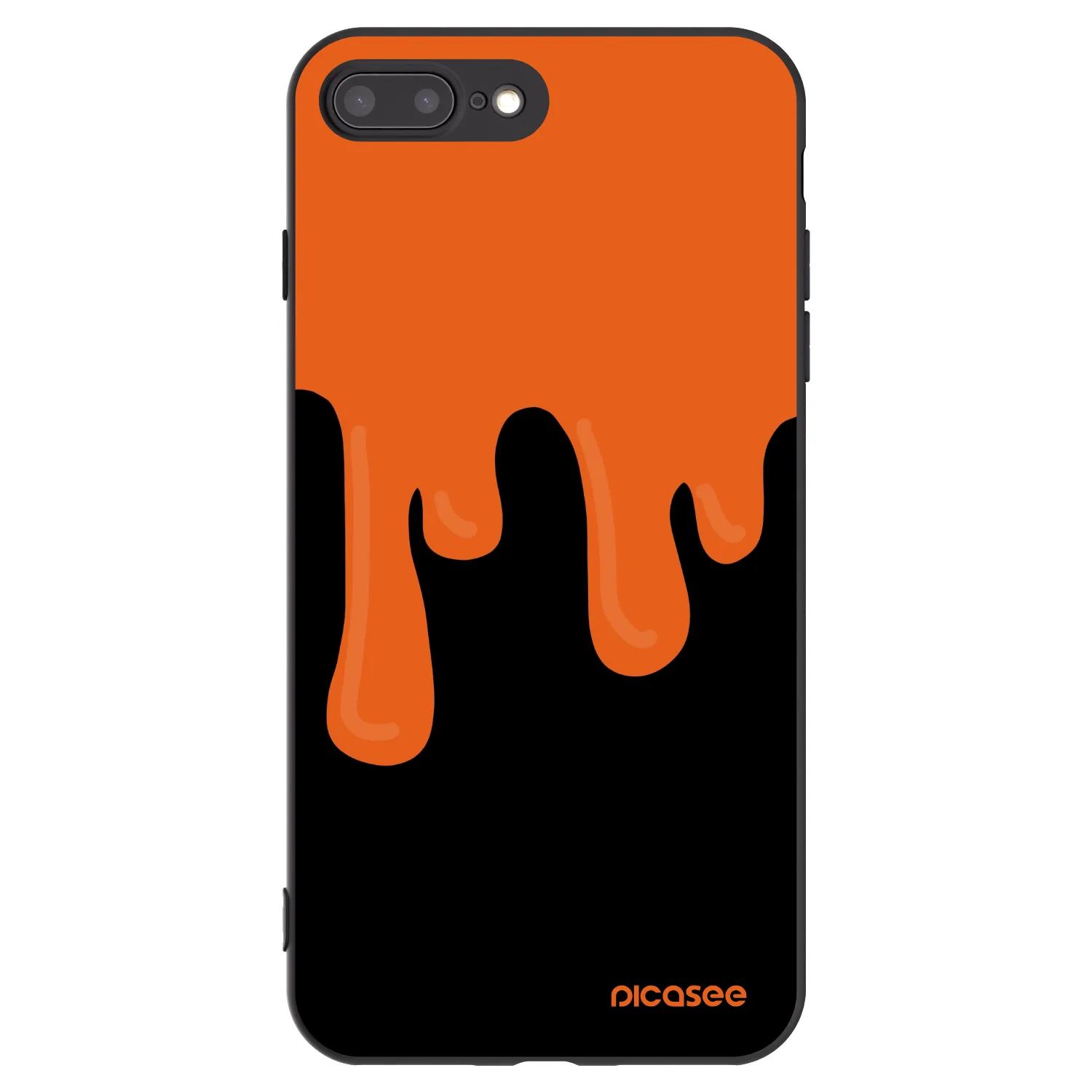 Picasee silikonowe czarne etui na Apple iPhone 8 Plus - Orange spooky