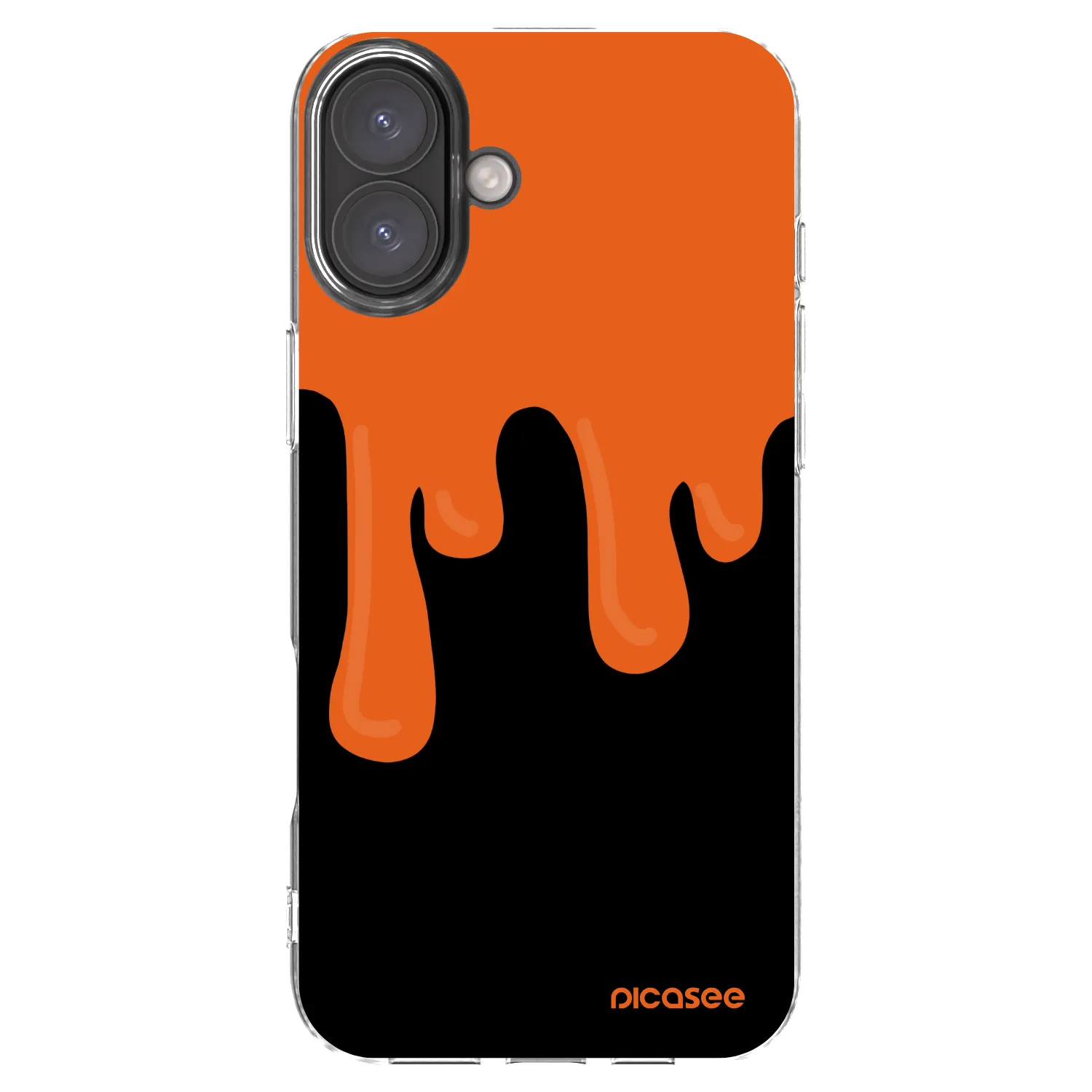 Picasee silikonowe przeźroczyste etui na Apple iPhone 16 Plus - Orange spooky