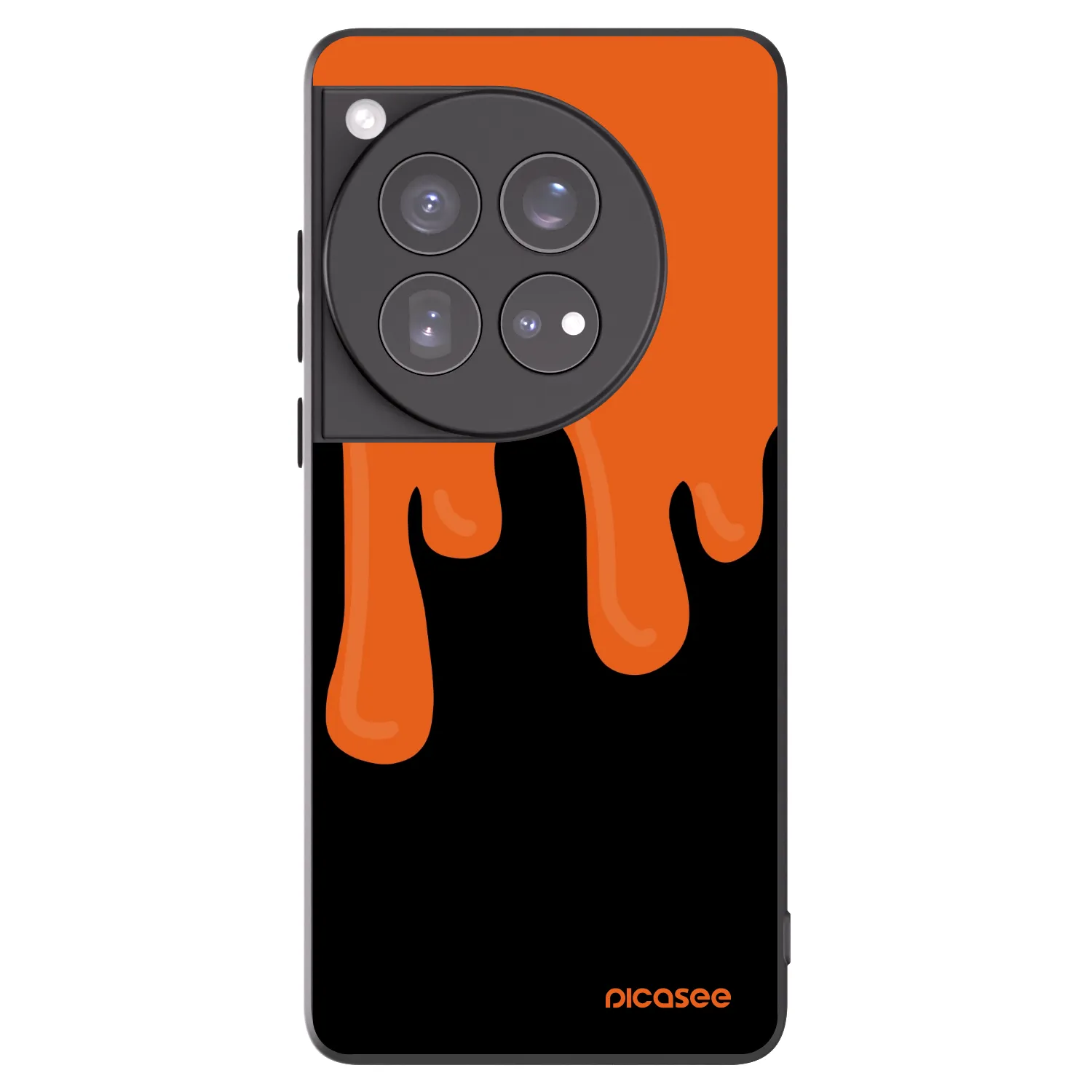 Picasee silikonowe czarne etui na OnePlus 12 5G - Orange spooky