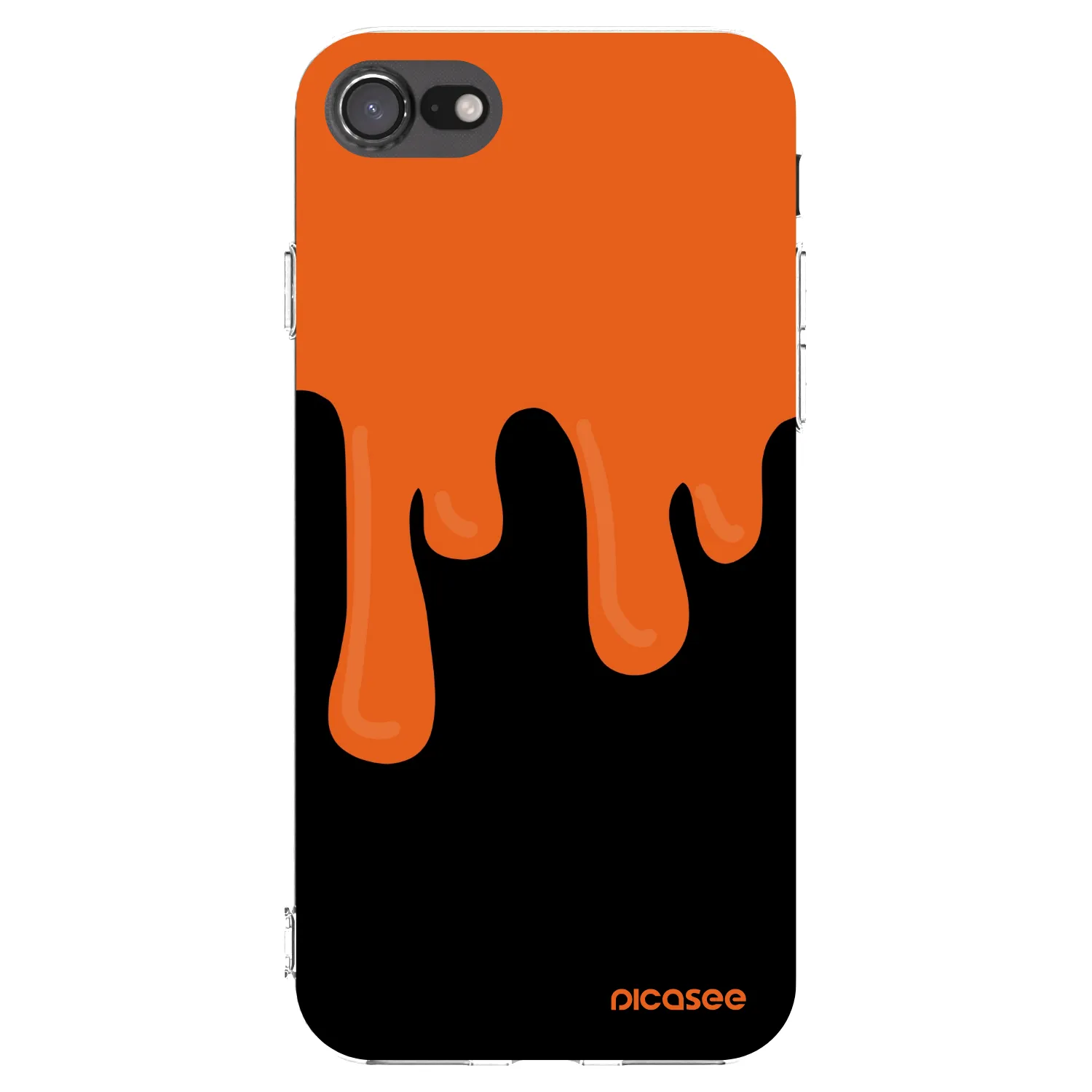 Picasee silikonowe przeźroczyste etui na Apple iPhone 7 - Orange spooky