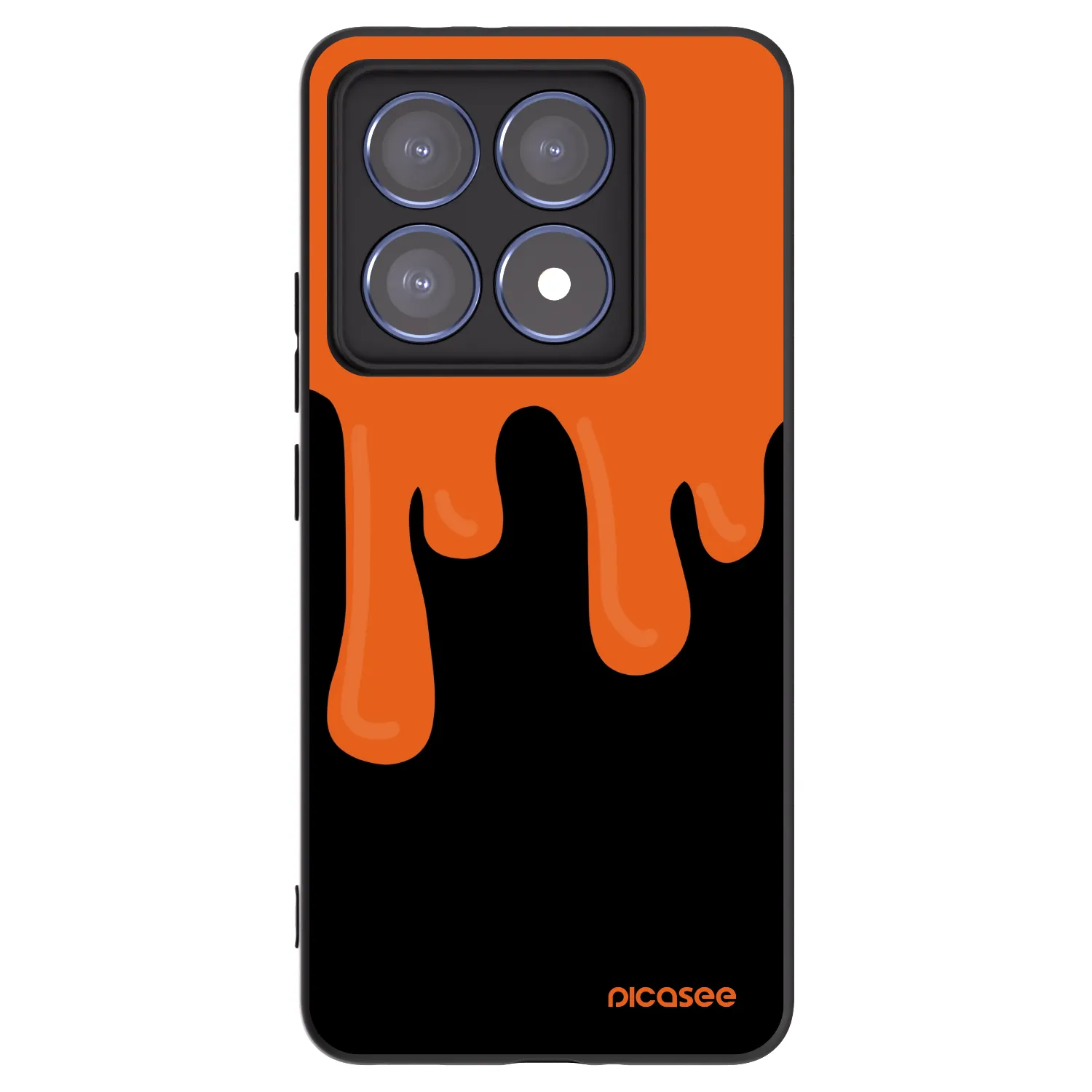 Picasee silikonowe czarne etui na Xiaomi 14T Pro - Orange spooky