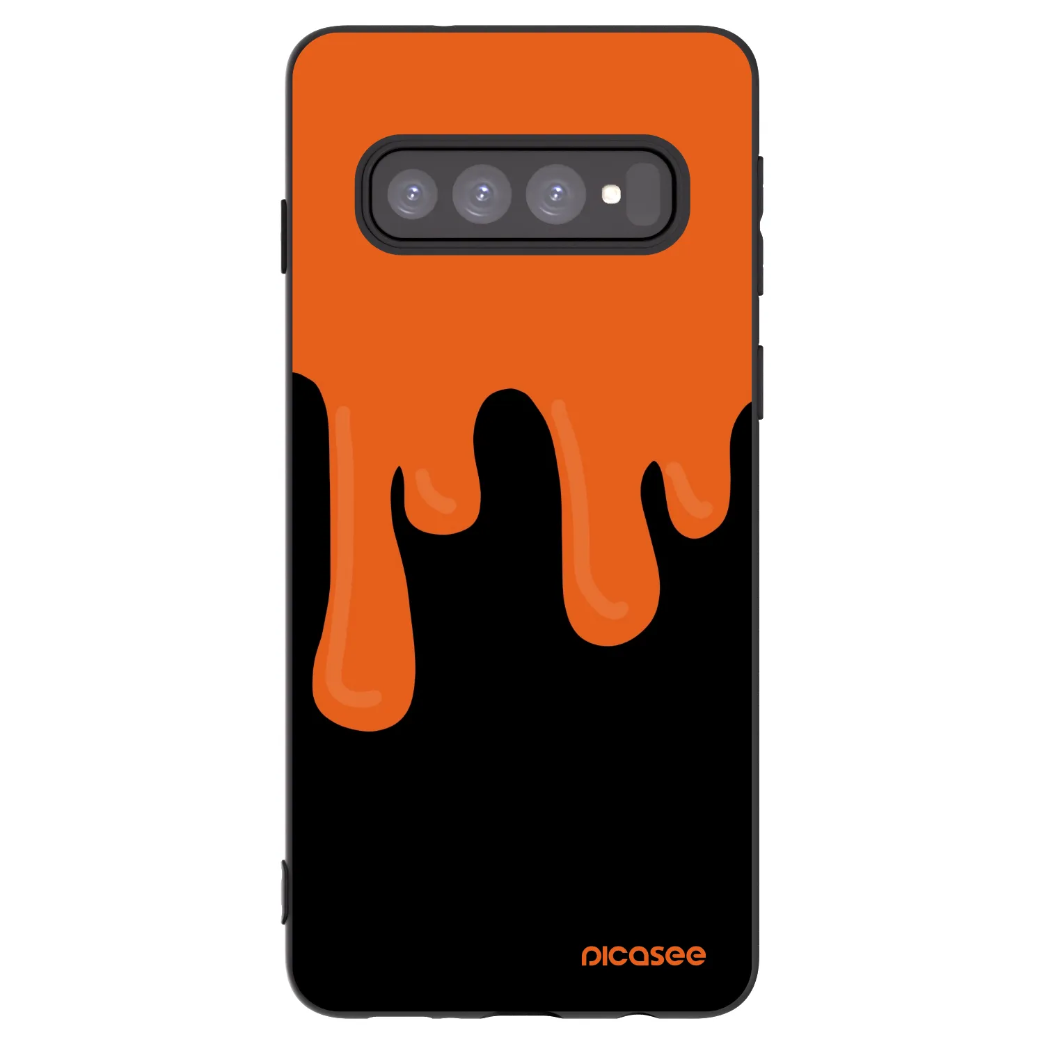 Picasee silikonowe czarne etui na Samsung Galaxy S10 G973 - Orange spooky