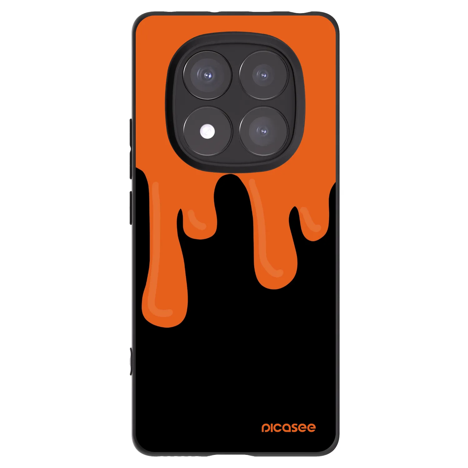 Picasee silikonowe czarne etui na Xiaomi Redmi Note 14 Pro 5G - Orange spooky