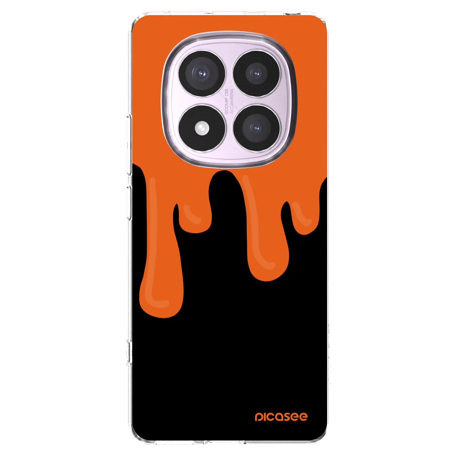 Picasee silikonowe przeźroczyste etui na Xiaomi Redmi Note 14 Pro 5G - Orange spooky