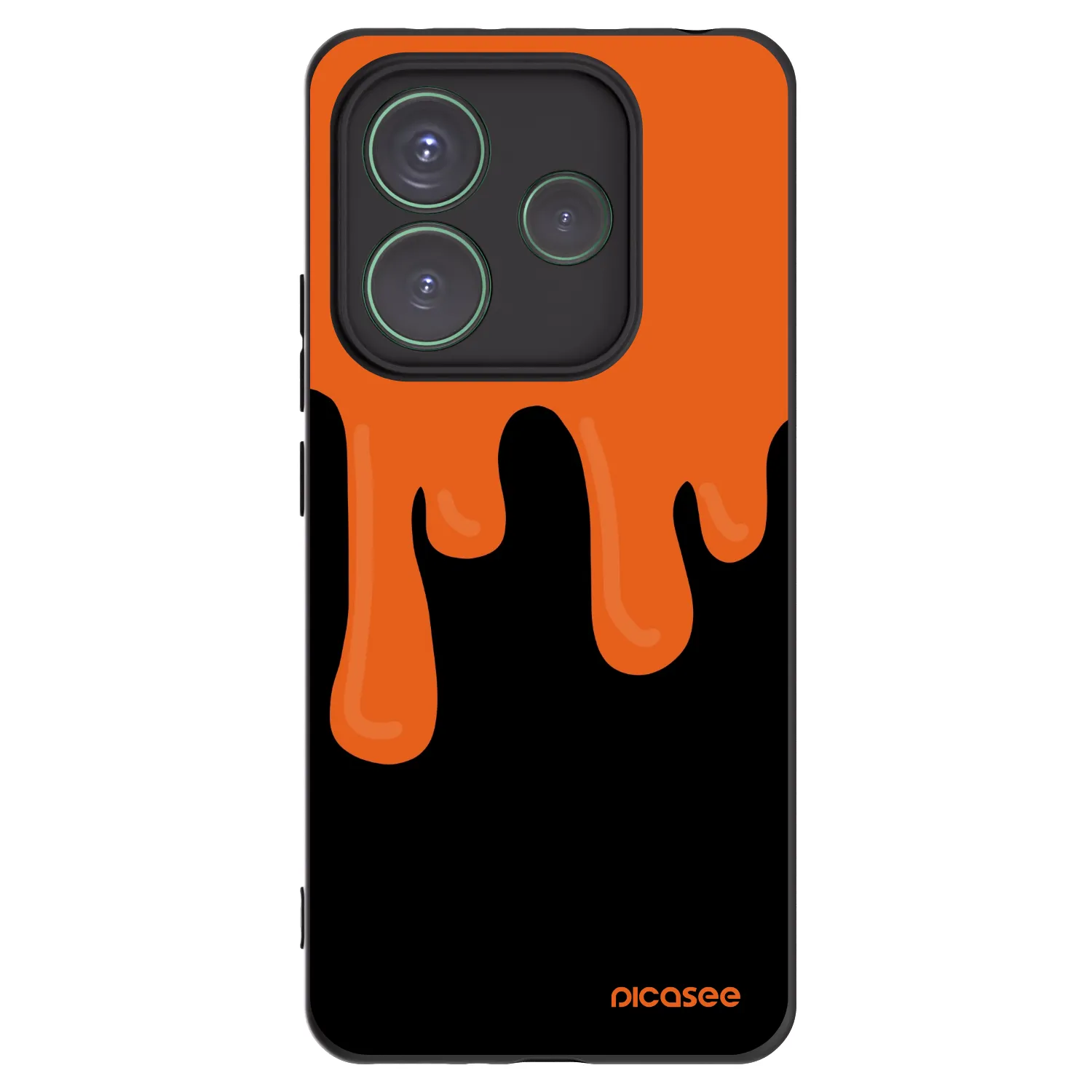Picasee silikonowe czarne etui na Xiaomi Redmi Note 14 5G - Orange spooky