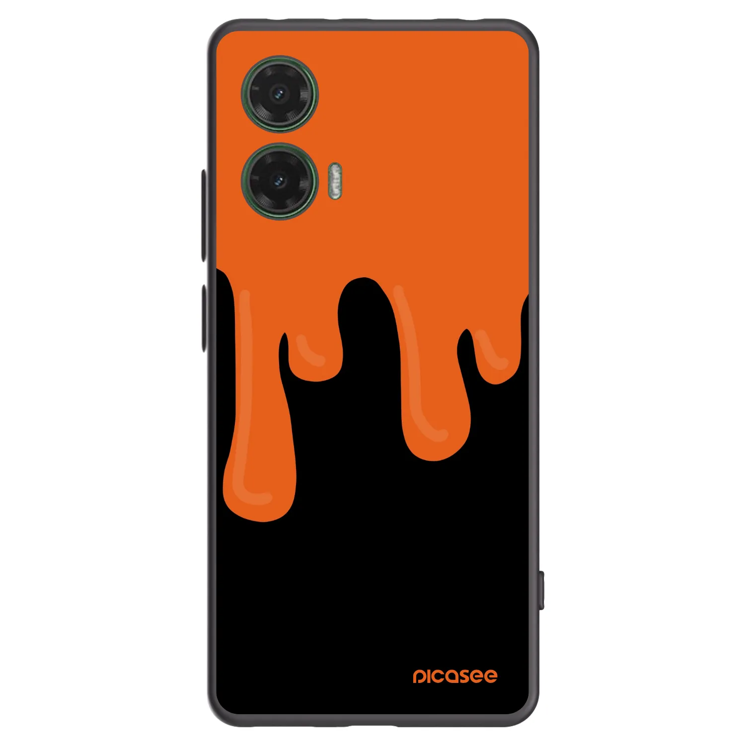 Picasee silikonowe czarne etui na Motorola Moto G35 5G - Orange spooky