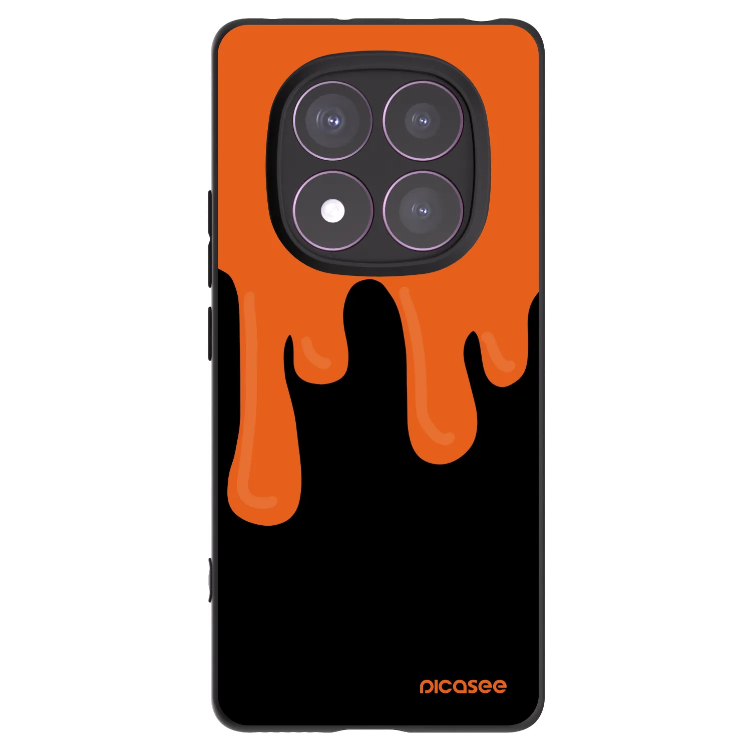 Picasee silikonowe czarne etui na Xiaomi Redmi Note 14 Pro 4G - Orange spooky