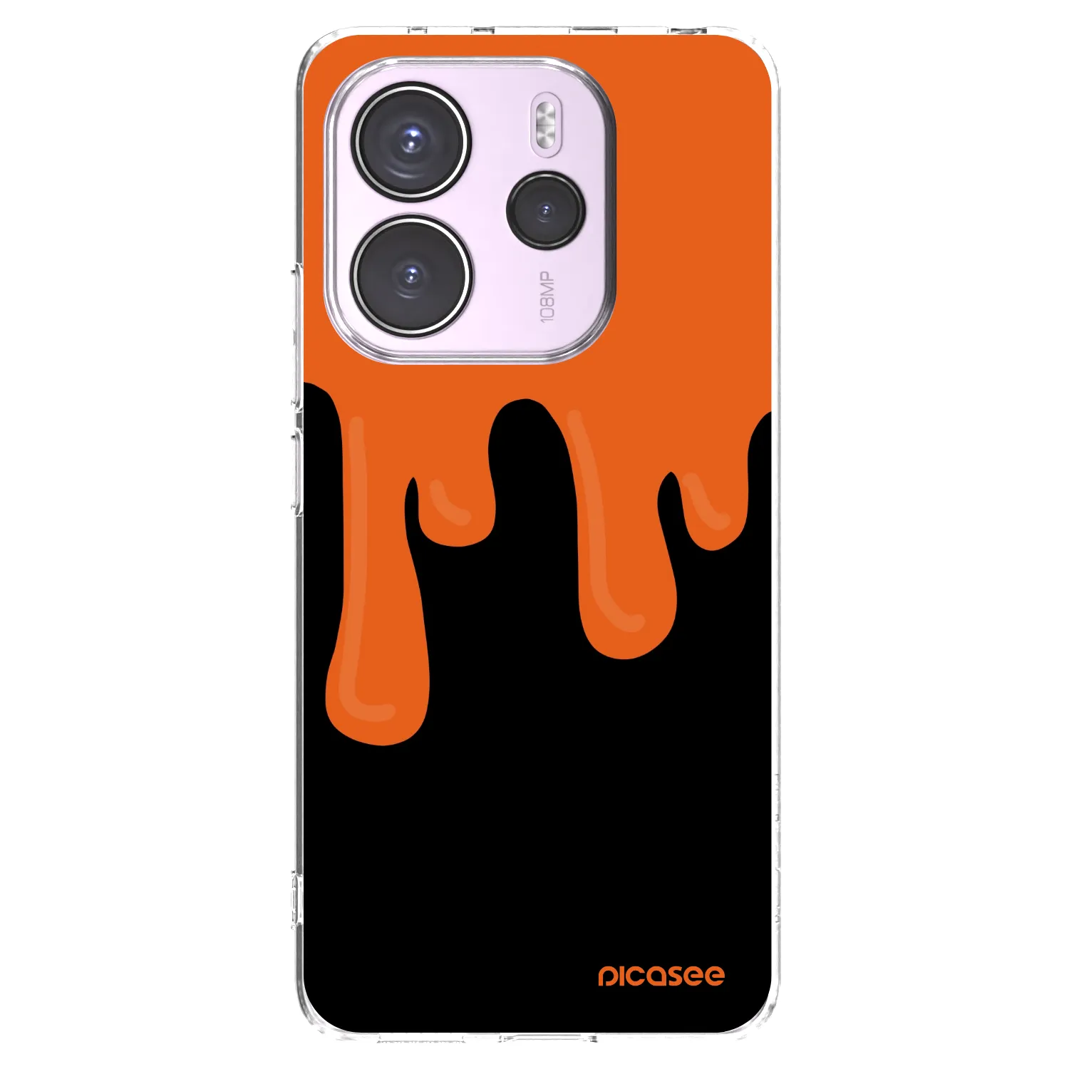 Picasee silikonowe przeźroczyste etui na Xiaomi Redmi Note 14 4G - Orange spooky