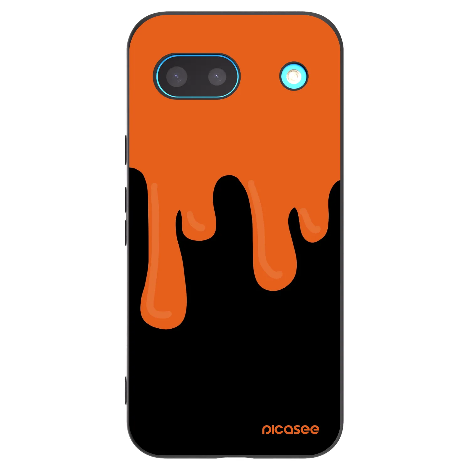 Picasee silikonowe czarne etui na Google Pixel 8a - Orange spooky