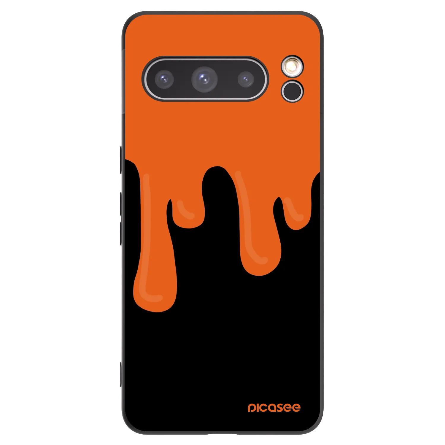 Picasee silikonowe czarne etui na Google Pixel 8 Pro - Orange spooky