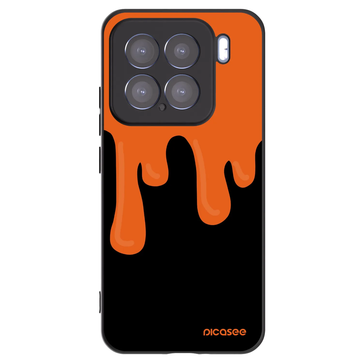 Picasee silikonowe czarne etui na Xiaomi 15 - Orange spooky
