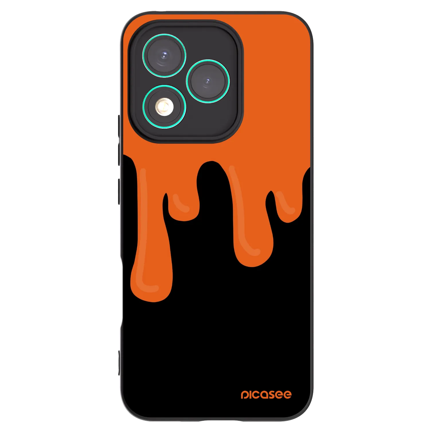 Picasee silikonowe czarne etui na Honor 400 Lite 5G - Orange spooky