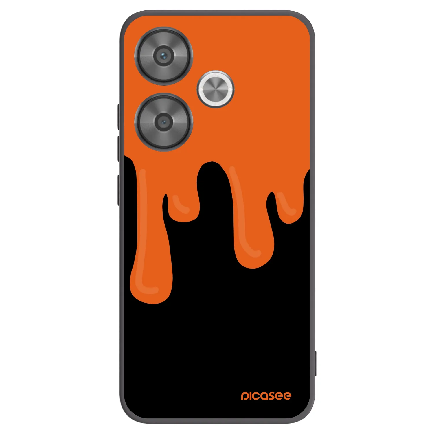 Picasee silikonowe czarne etui na Xiaomi Poco F6 - Orange spooky