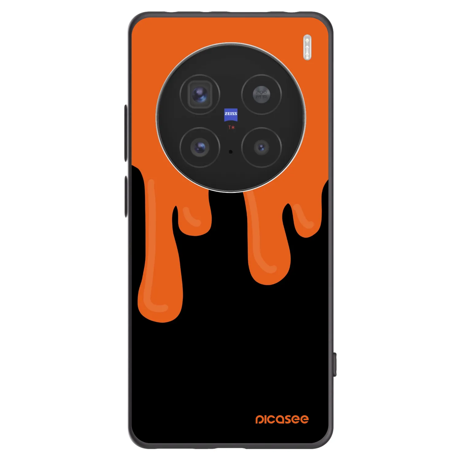 Picasee silikonowe czarne etui na Vivo X200 Pro - Orange spooky