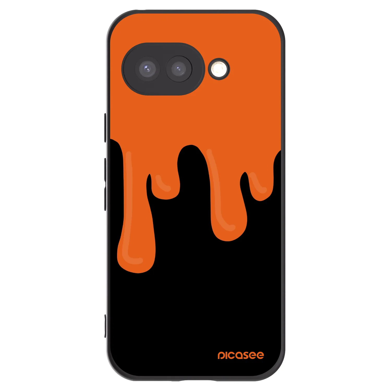 Picasee silikonowe czarne etui na Google Pixel 9a - Orange spooky