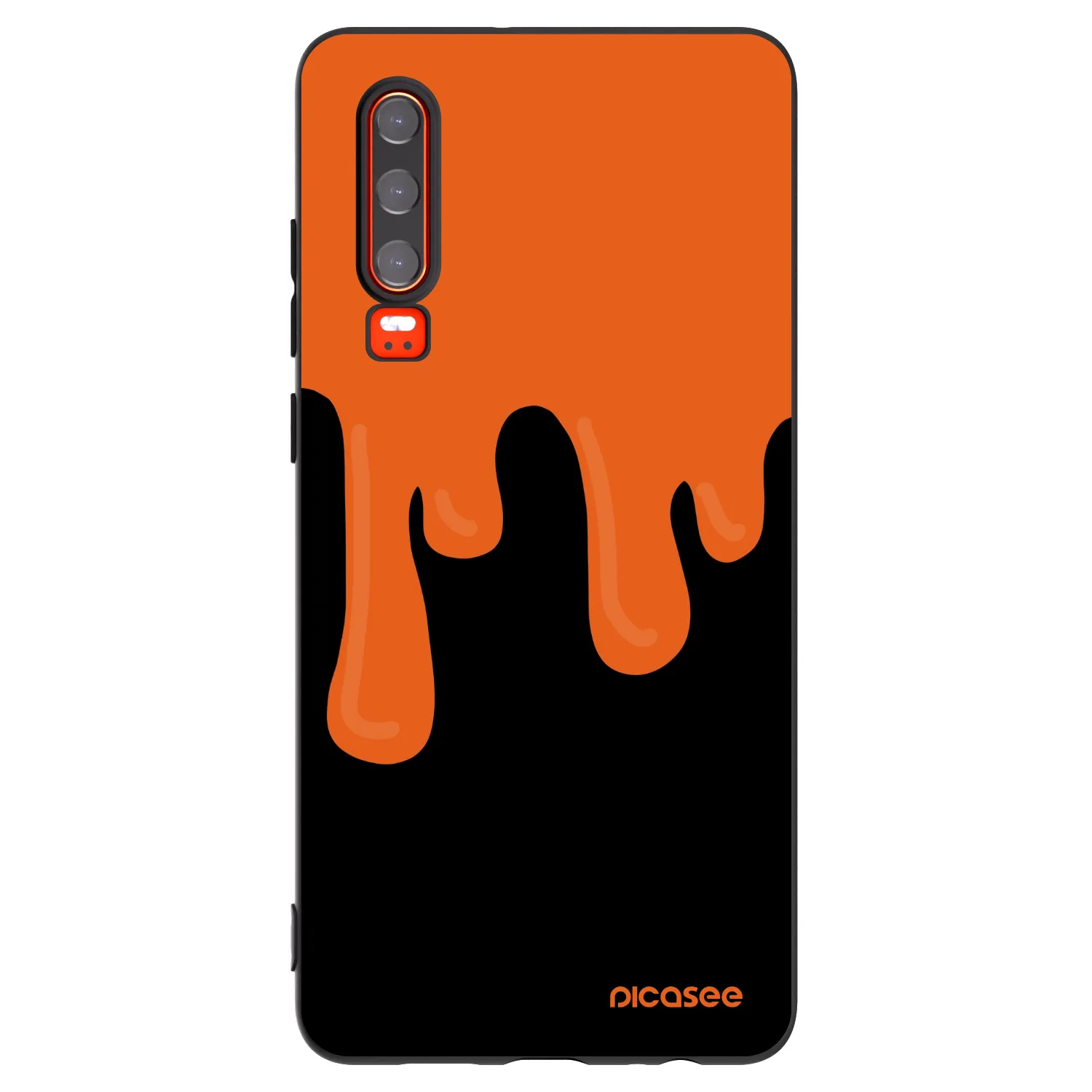 Picasee silikonowe czarne etui na Huawei P30 - Orange spooky