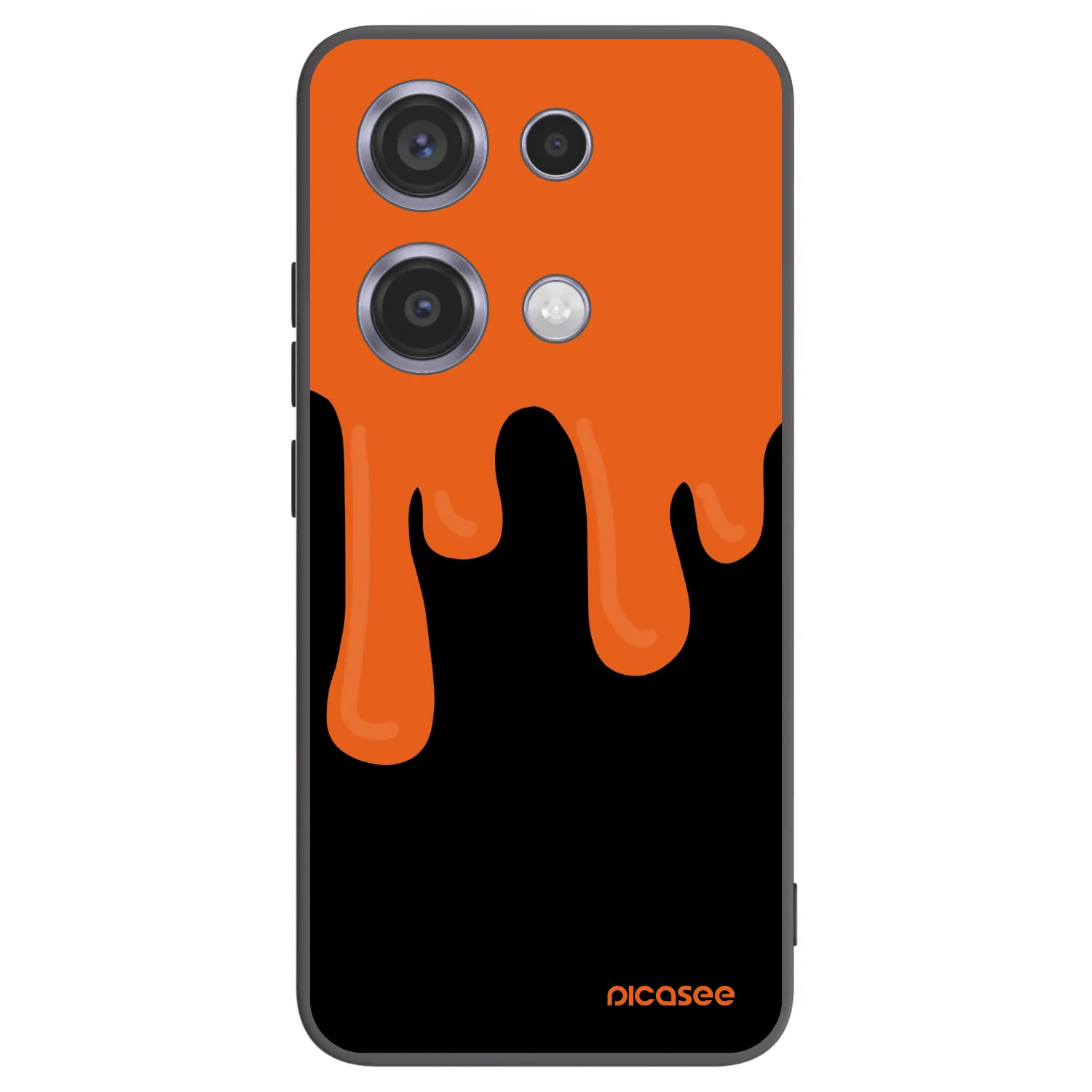 Picasee silikonowe czarne etui na Xiaomi Redmi Note 14S - Orange spooky