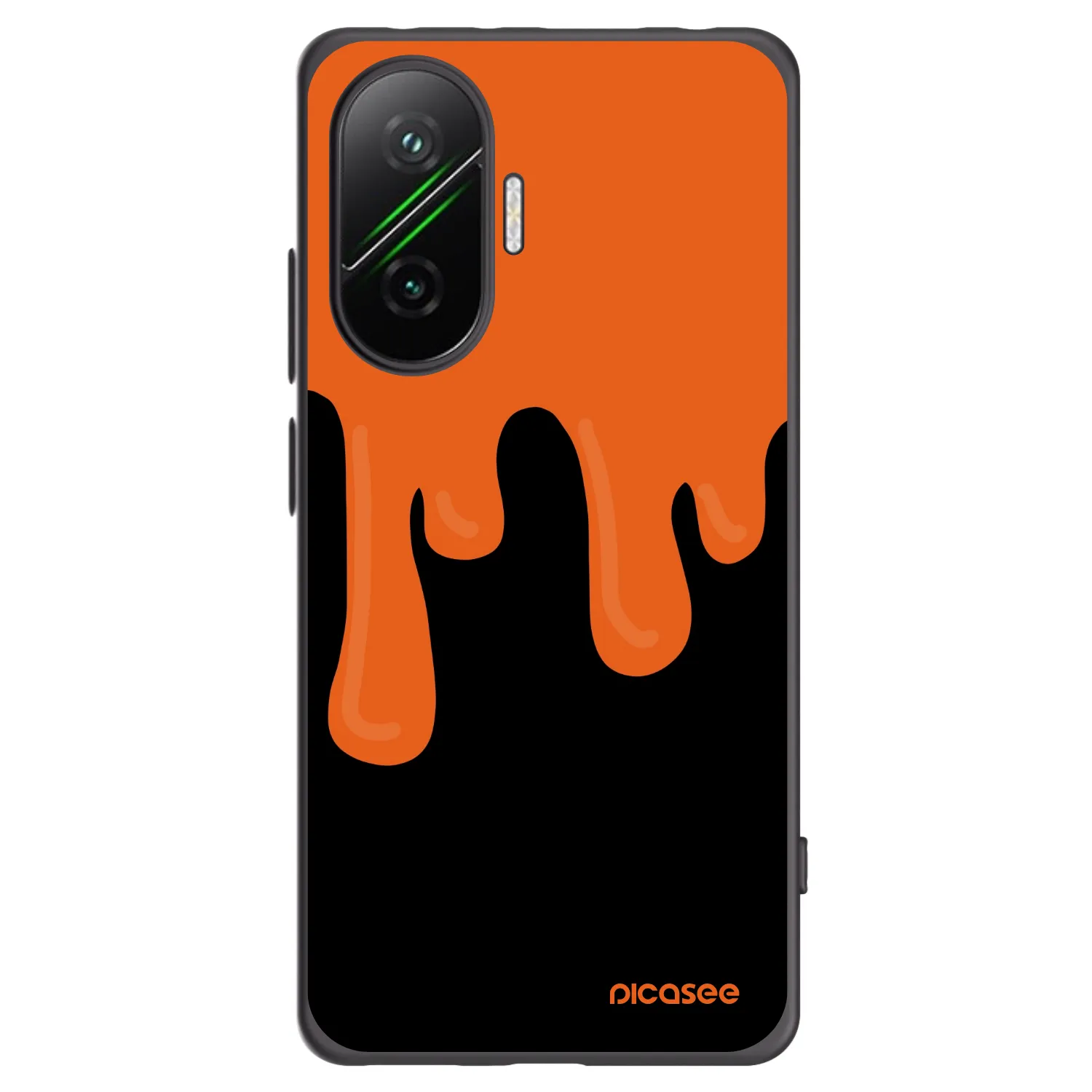 Picasee silikonowe czarne etui na Xiaomi Poco F7 5G - Orange spooky
