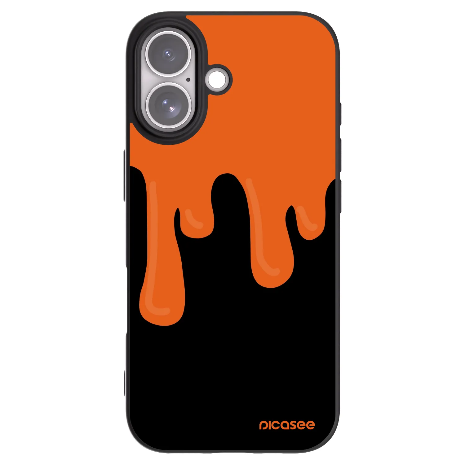 Picasee silikonowe czarne etui na Apple iPhone 17 - Orange spooky