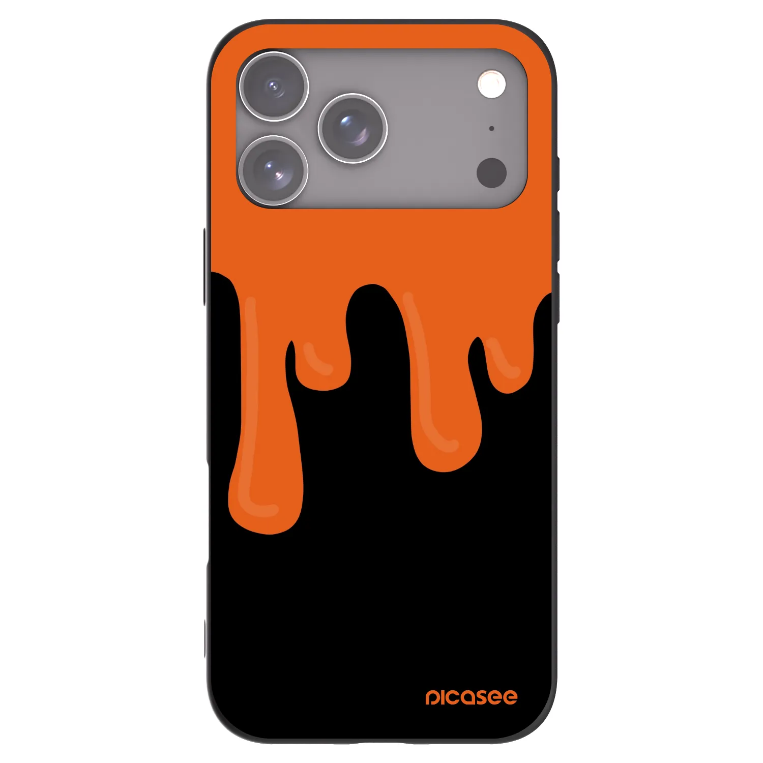 Picasee silikonowe czarne etui na Apple iPhone 17 Pro Max - Orange spooky