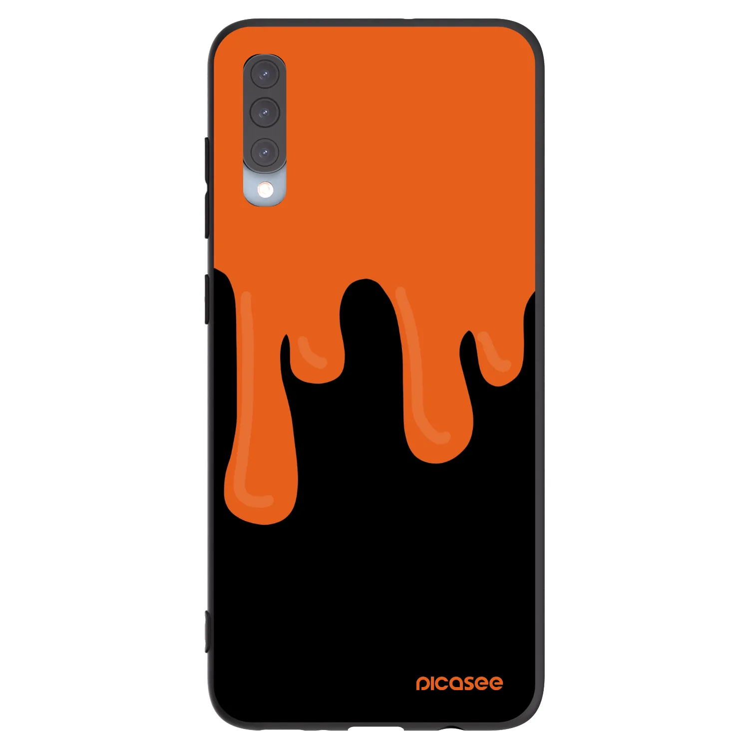 Picasee silikonowe czarne etui na Samsung Galaxy A70 A705F - Orange spooky