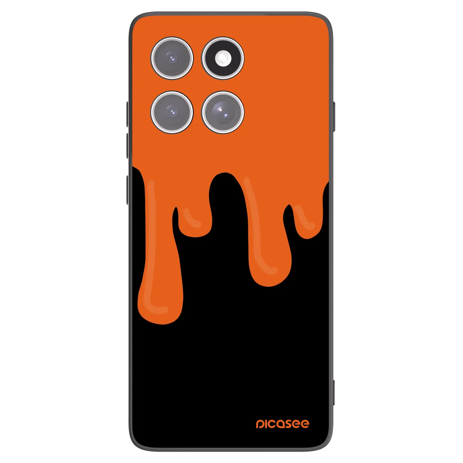 Picasee silikonowe czarne etui na Motorola Edge 60 Pro - Orange spooky
