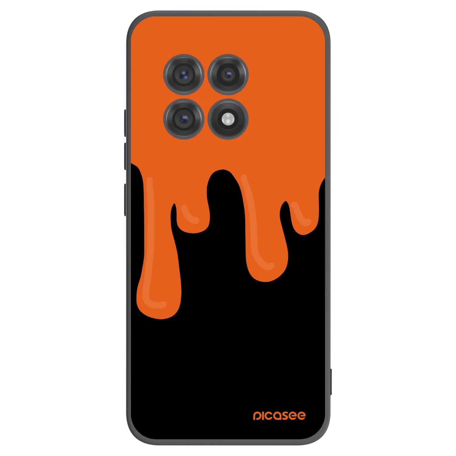 Picasee silikonowe czarne etui na OnePlus 13R 5G - Orange spooky
