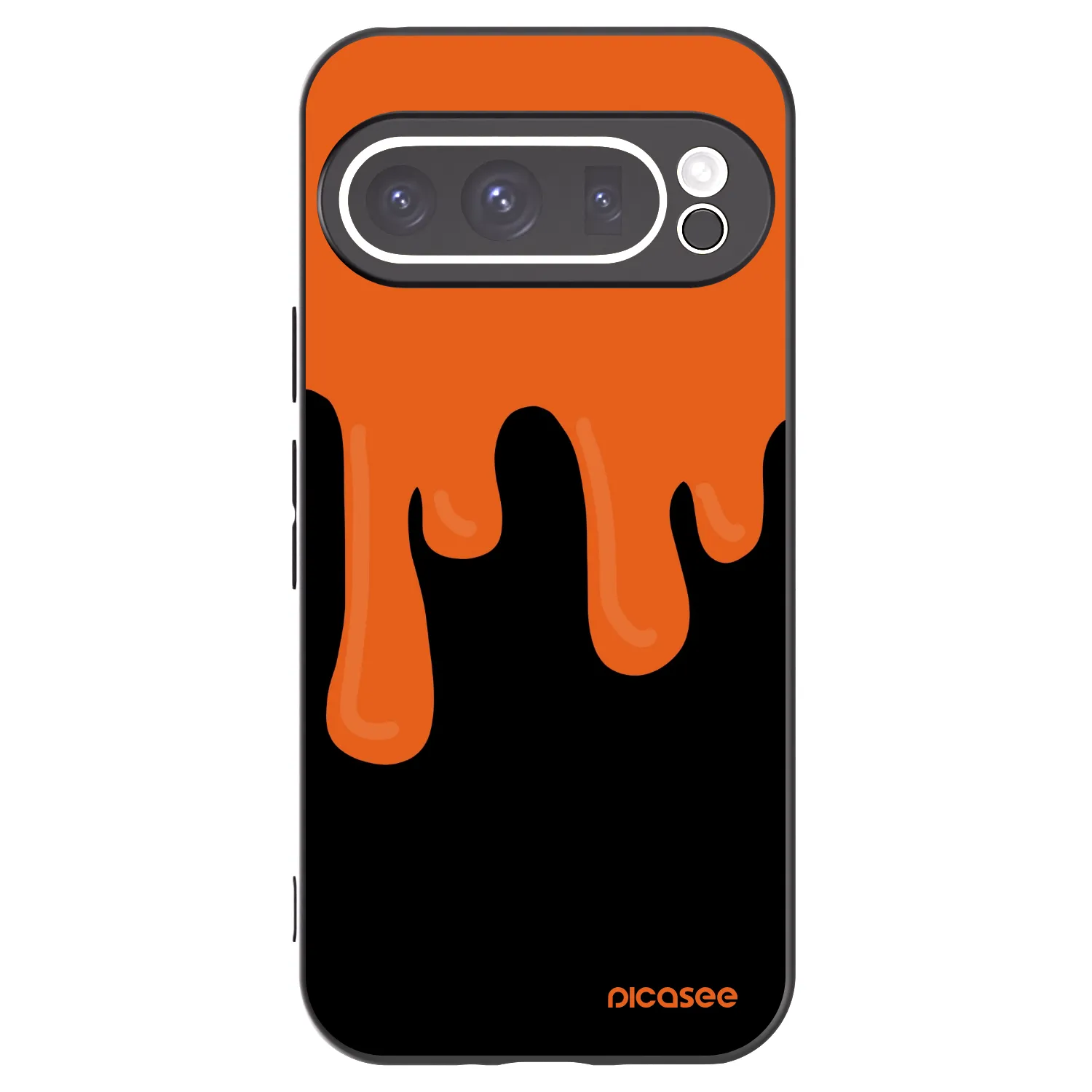 Picasee silikonowe czarne etui na Google Pixel 9 Pro XL - Orange spooky