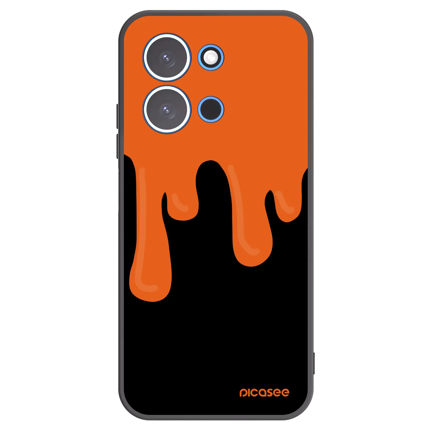 Picasee silikonowe czarne etui na Xiaomi Redmi 15C 4G - Orange spooky