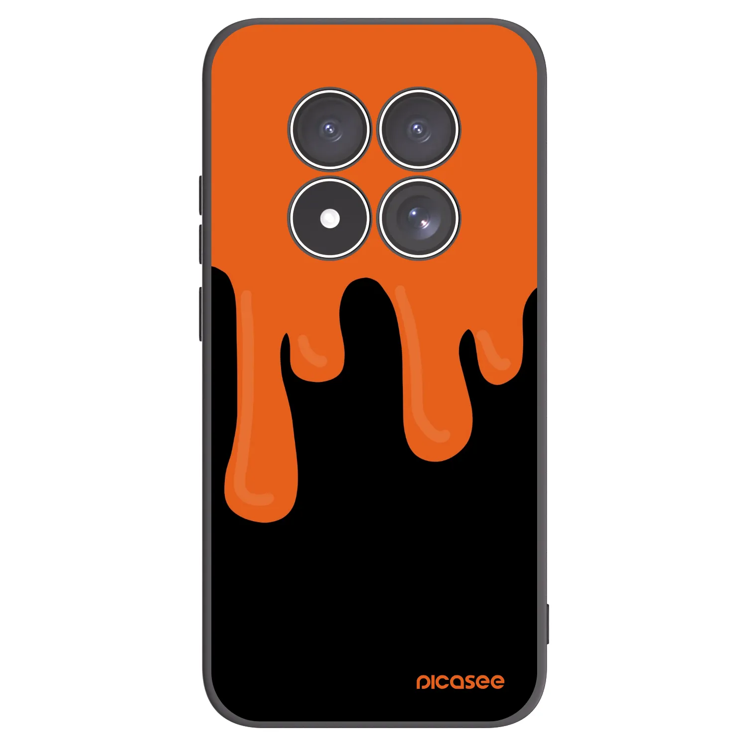 Picasee silikonowe czarne etui na Xiaomi Redmi Note 15 Pro 4G - Orange spooky