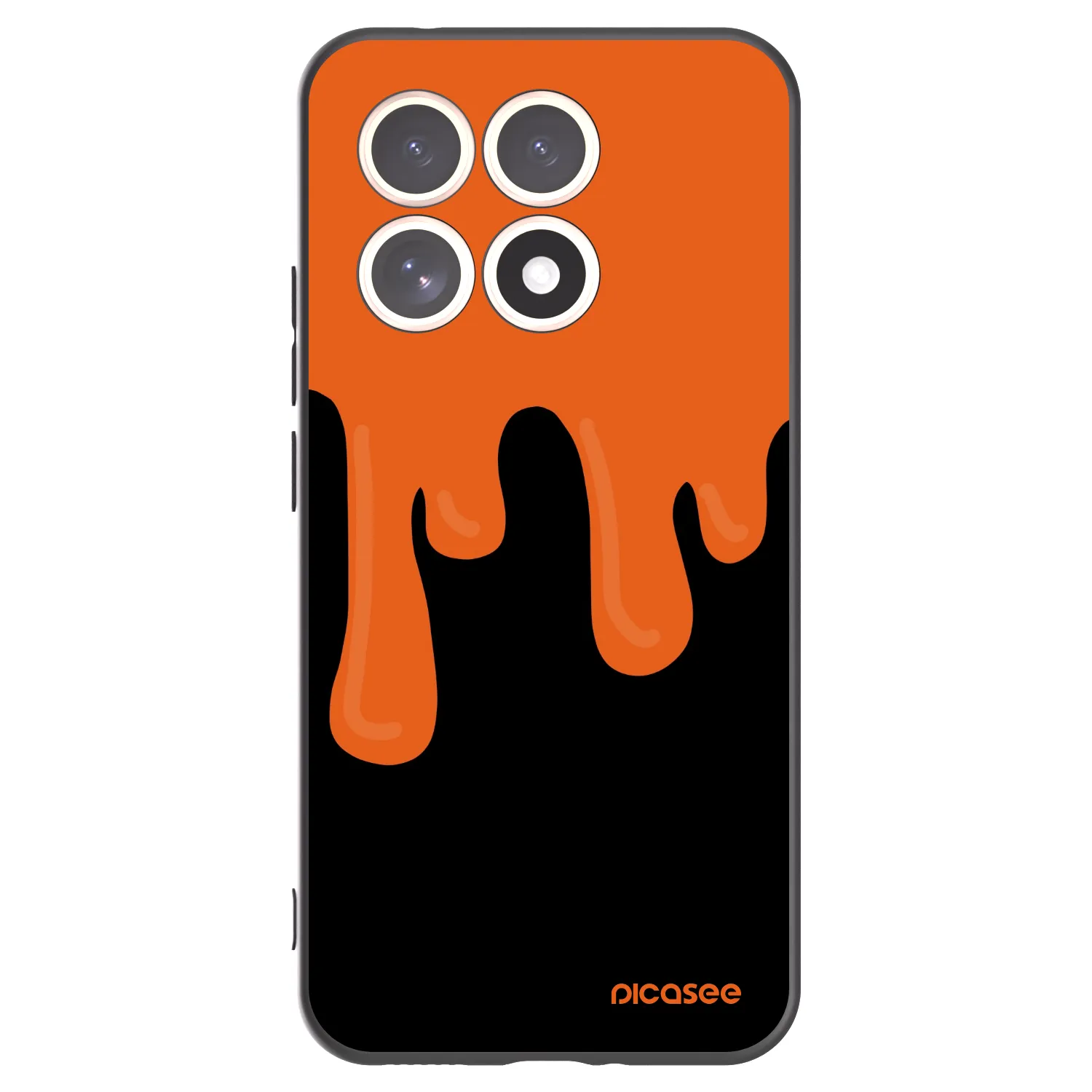 Picasee silikonowe czarne etui na Xiaomi 15T - Orange spooky