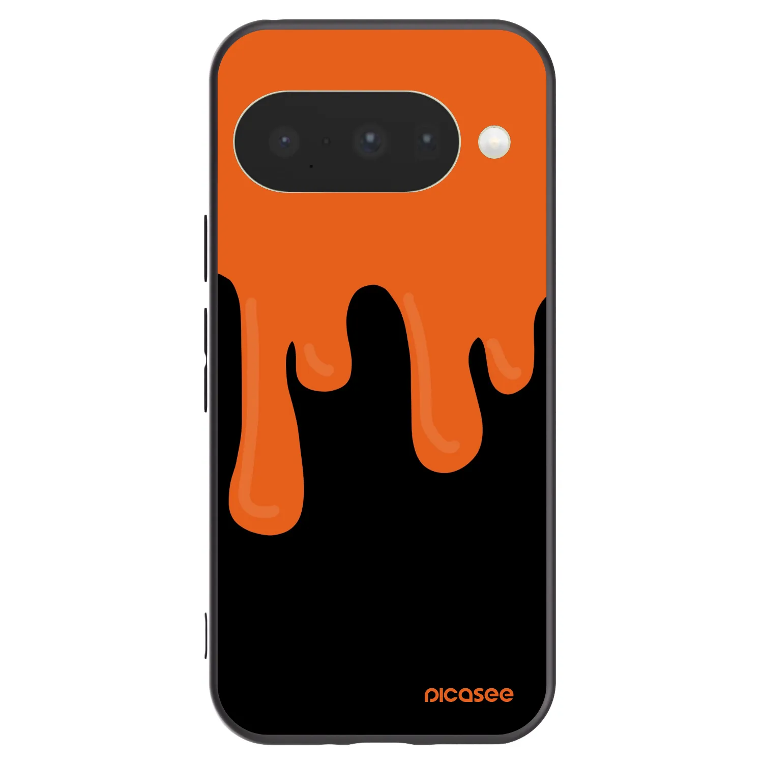 Picasee silikonowe czarne etui na Google Pixel 10 - Orange spooky
