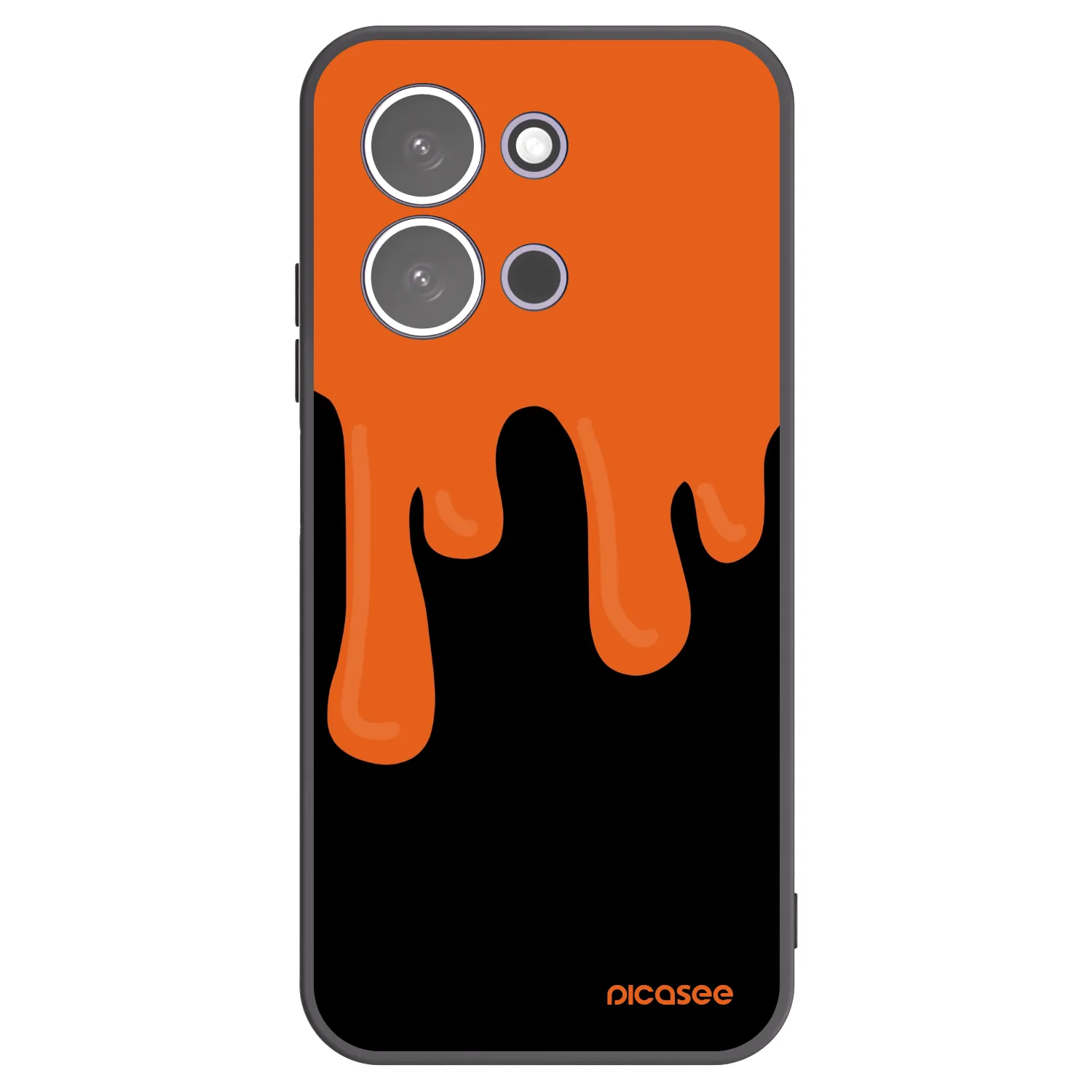 Picasee silikonowe czarne etui na Xiaomi Redmi 15C 5G - Orange spooky