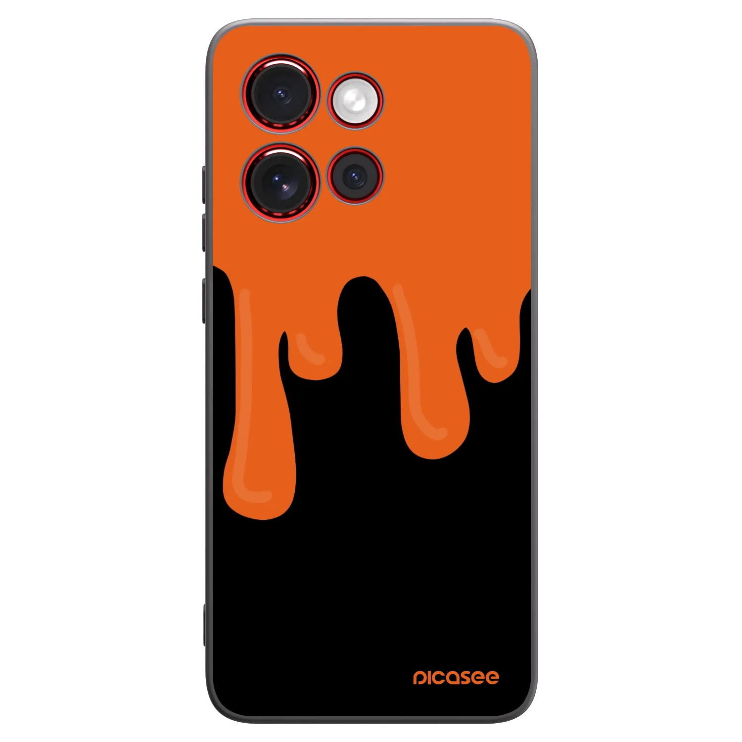 Picasee silikonowe czarne etui na Motorola Edge 60 Neo 5G - Orange spooky