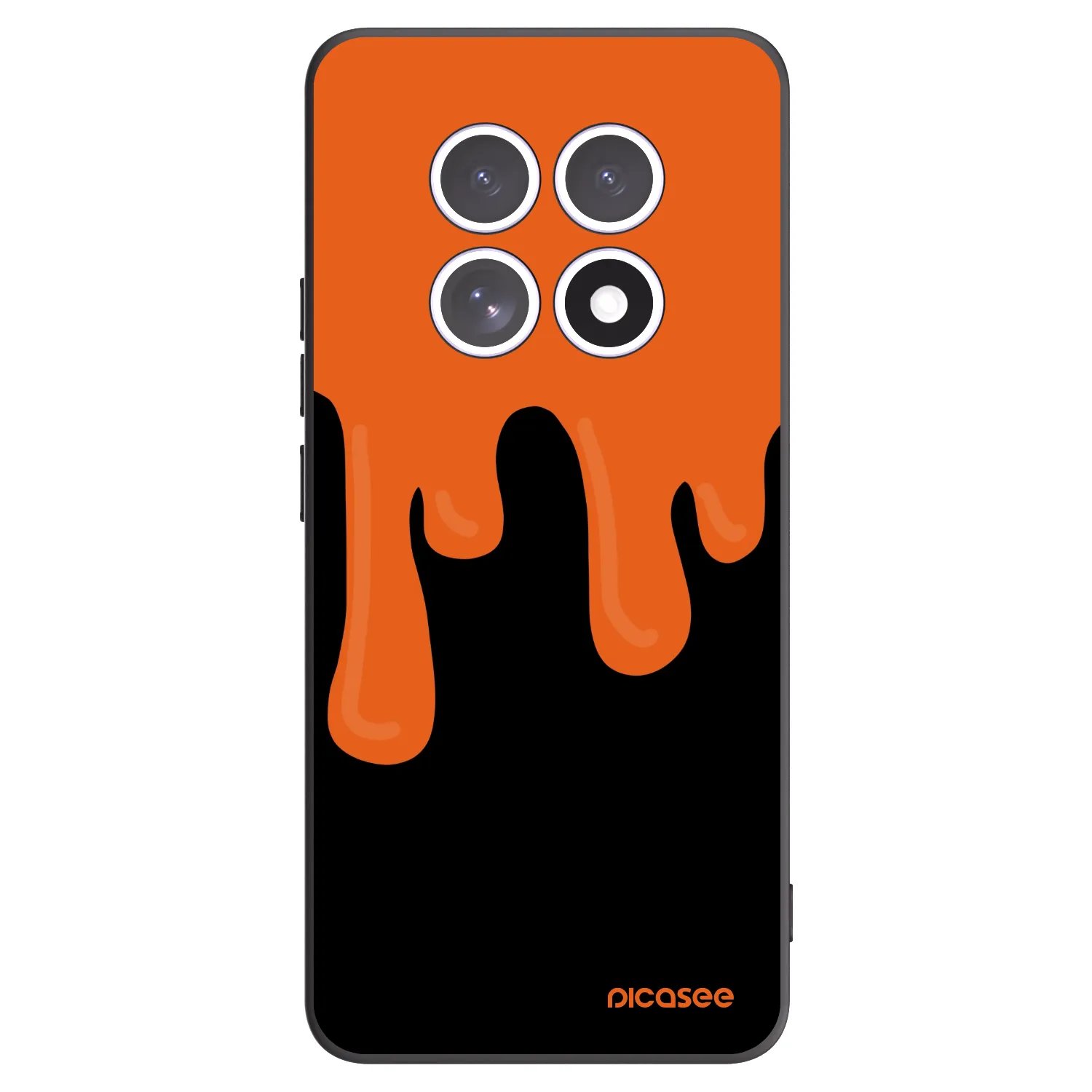 Picasee silikonowe czarne etui na Xiaomi Redmi Note 15 5G - Orange spooky