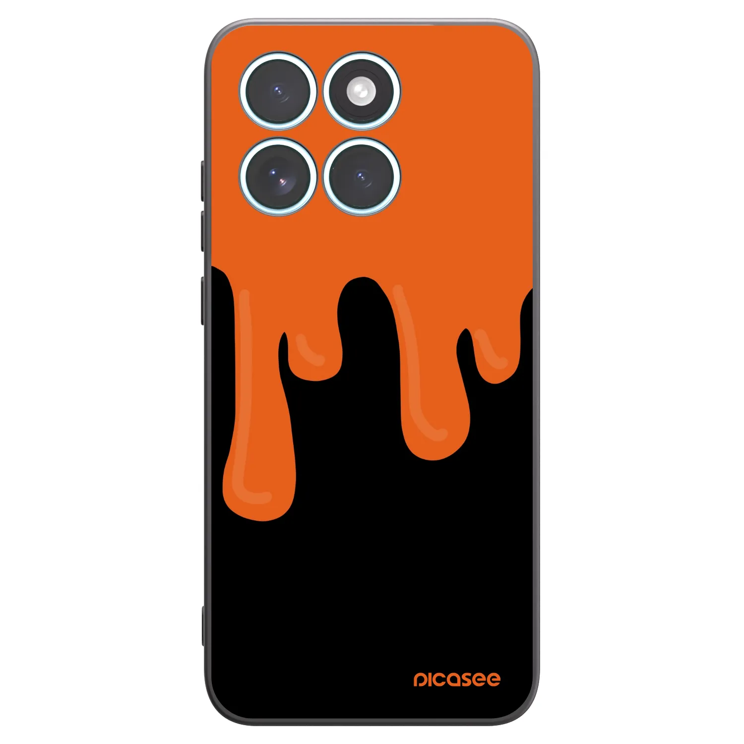 Picasee silikonowe czarne etui na Motorola Edge 70 Fusion - Orange spooky