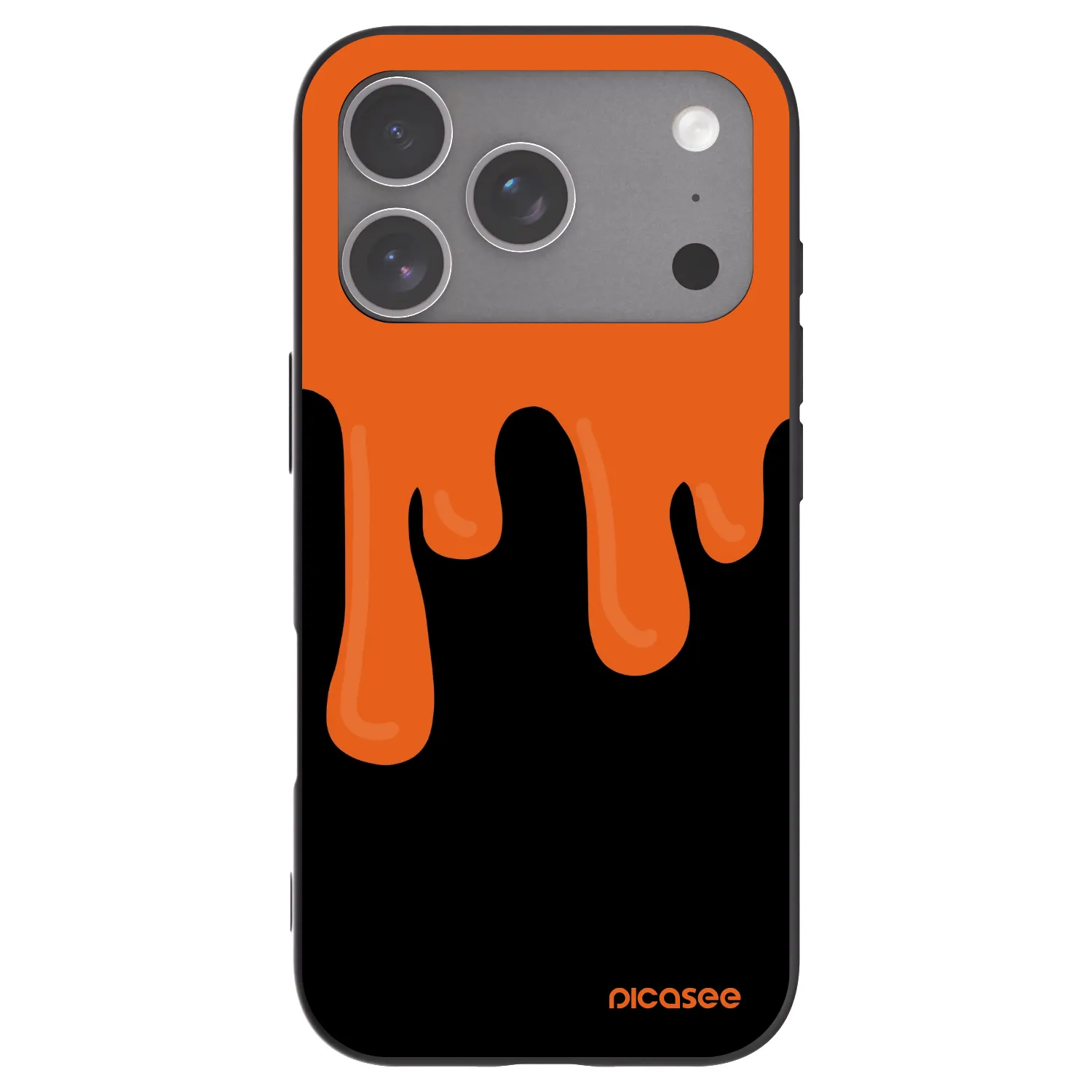 Picasee silikonowe czarne etui na Apple iPhone 18 Pro - Orange spooky
