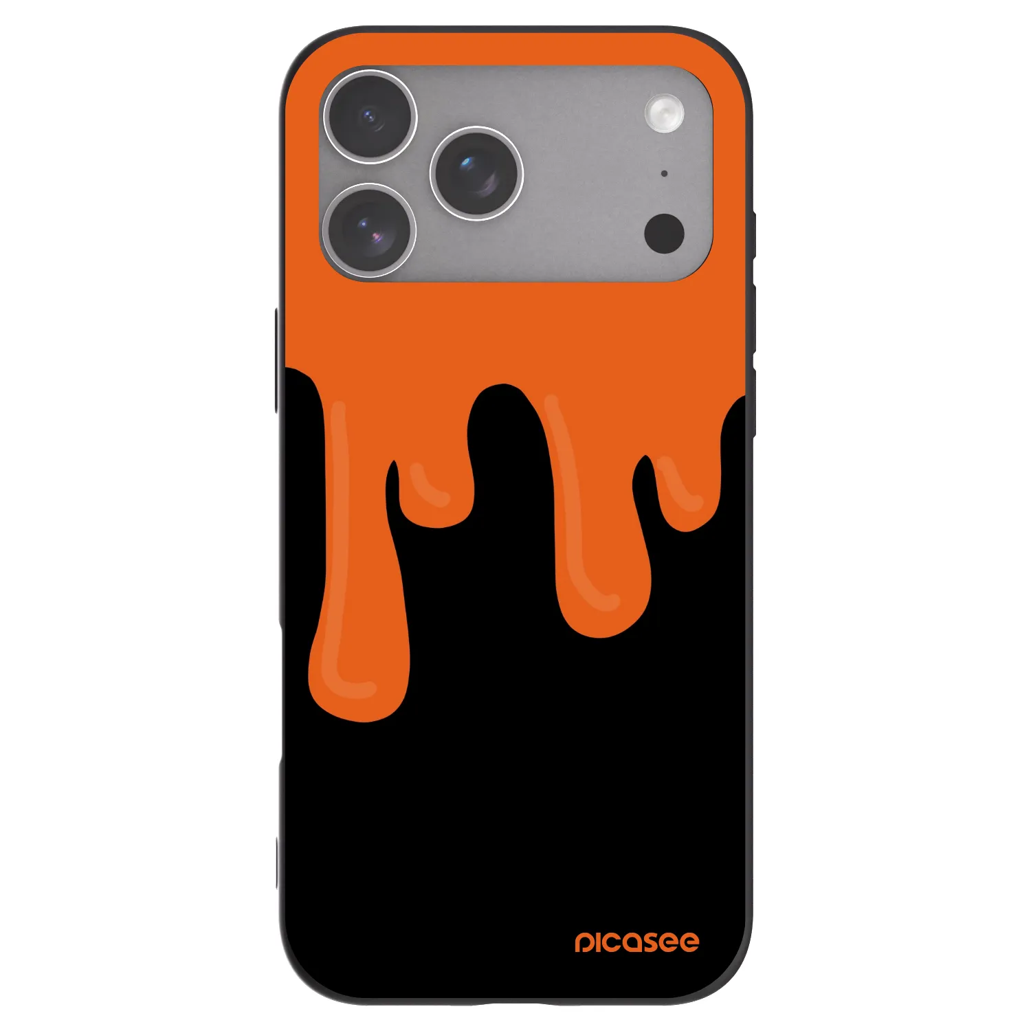 Picasee silikonowe czarne etui na Apple iPhone 18 Pro Max - Orange spooky