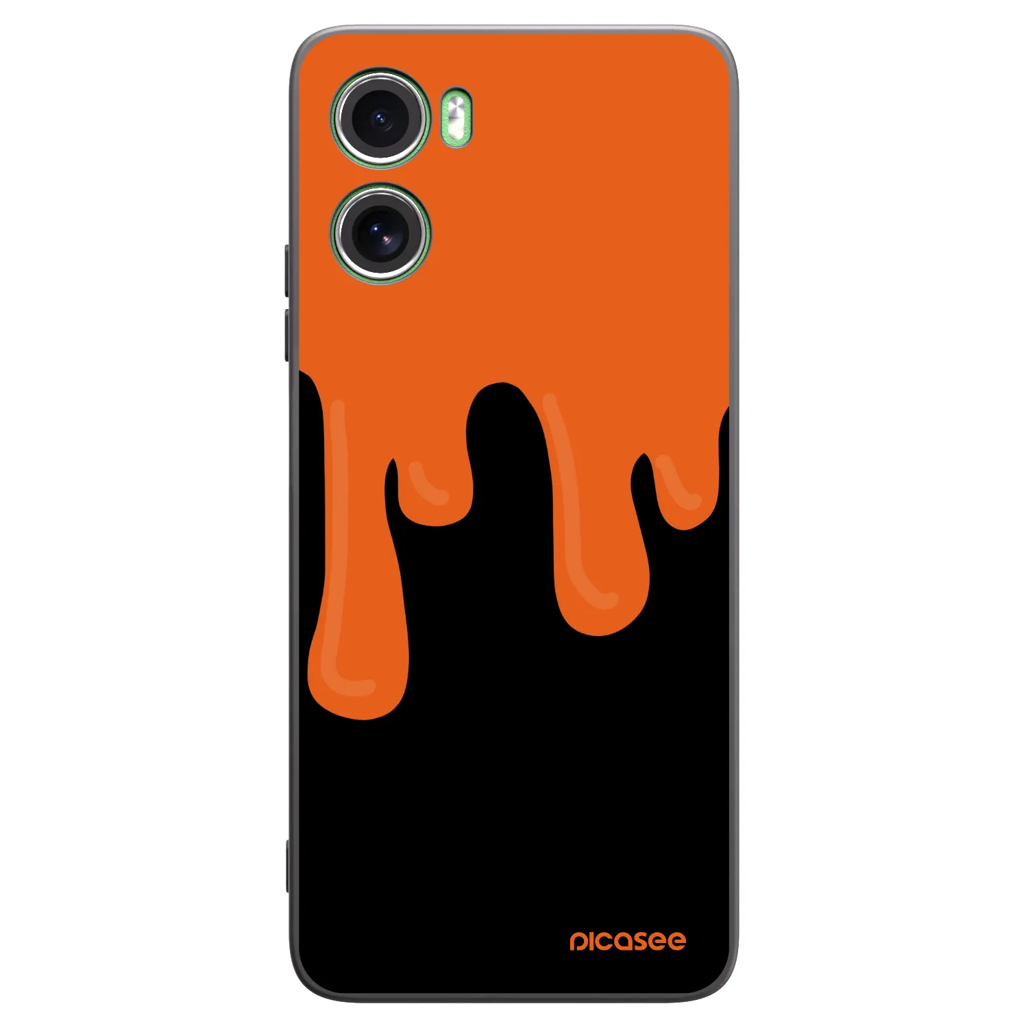 Picasee silikonowe czarne etui na Motorola Moto G06 - Orange spooky