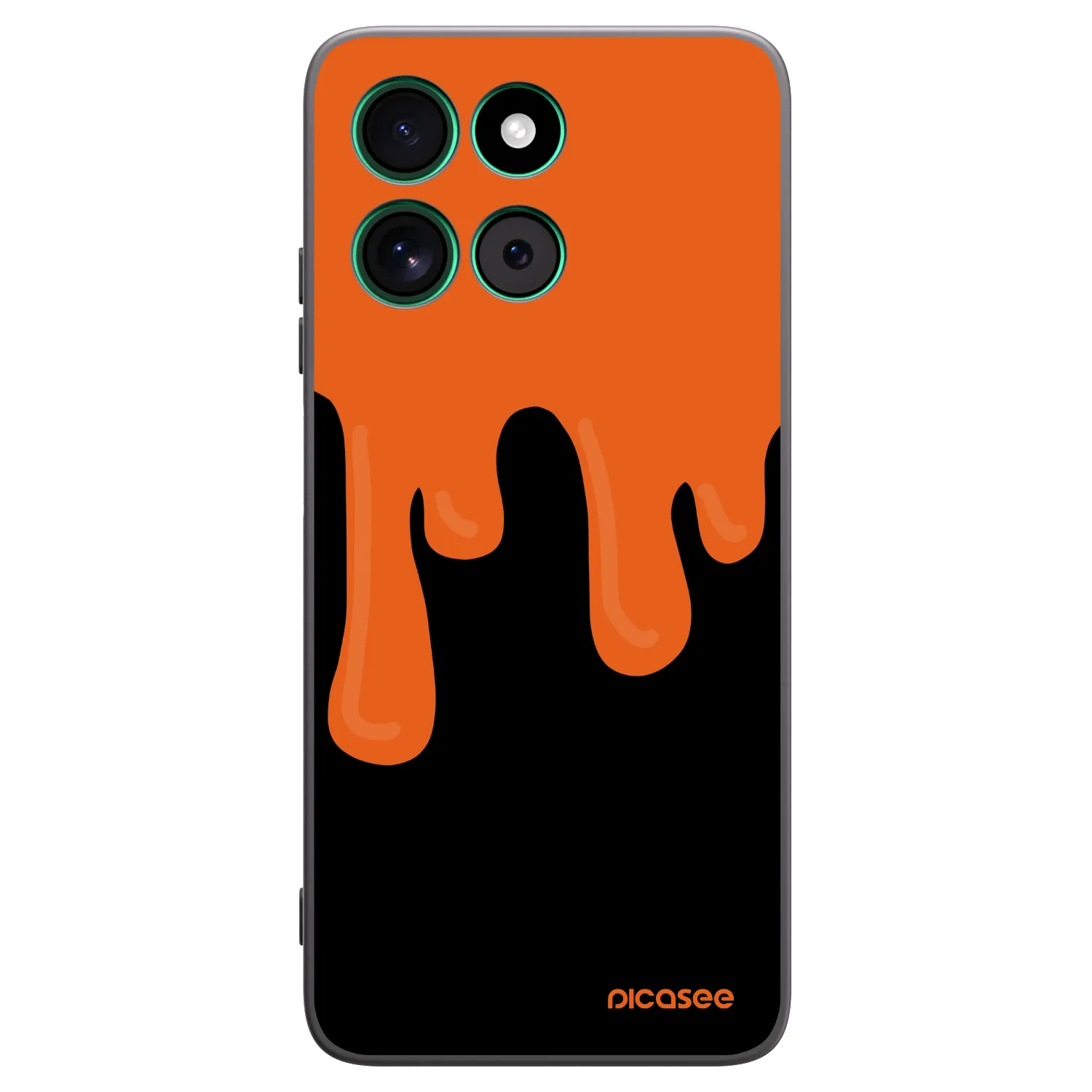 Picasee silikonowe czarne etui na Motorola Moto G57 Power - Orange spooky