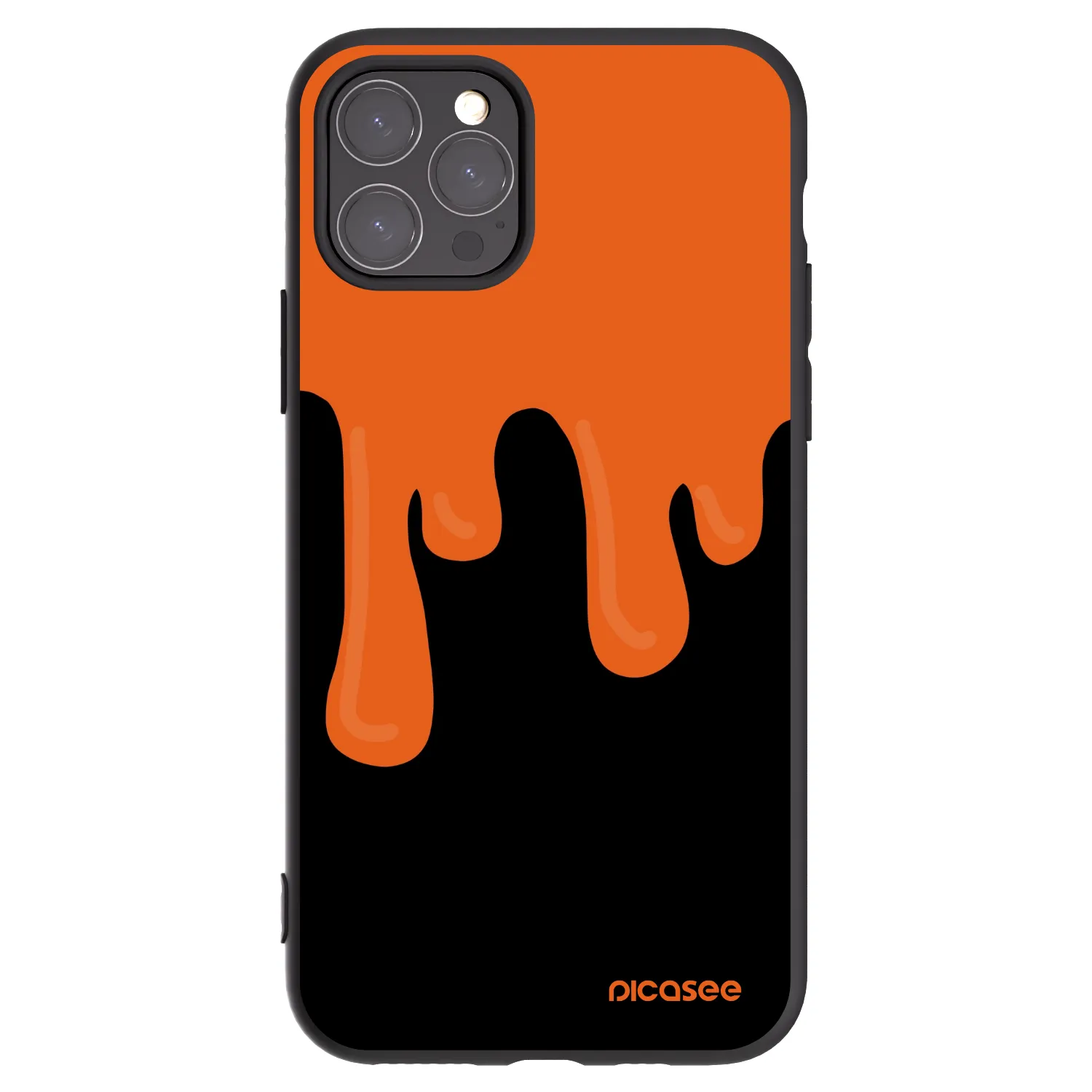 Picasee silikonowe czarne etui na Apple iPhone 11 Pro - Orange spooky