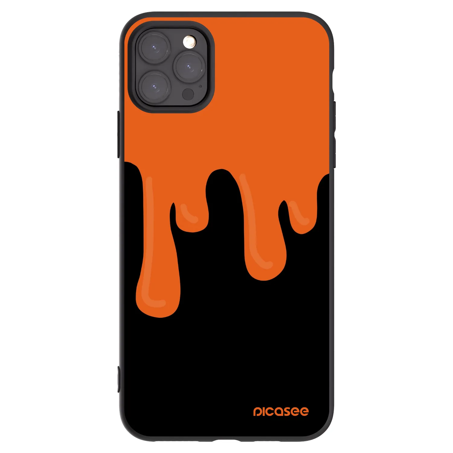 Picasee silikonowe czarne etui na Apple iPhone 11 Pro Max - Orange spooky