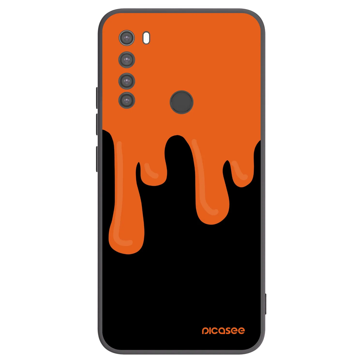 Picasee silikonowe czarne etui na Xiaomi Redmi Note 8 - Orange spooky